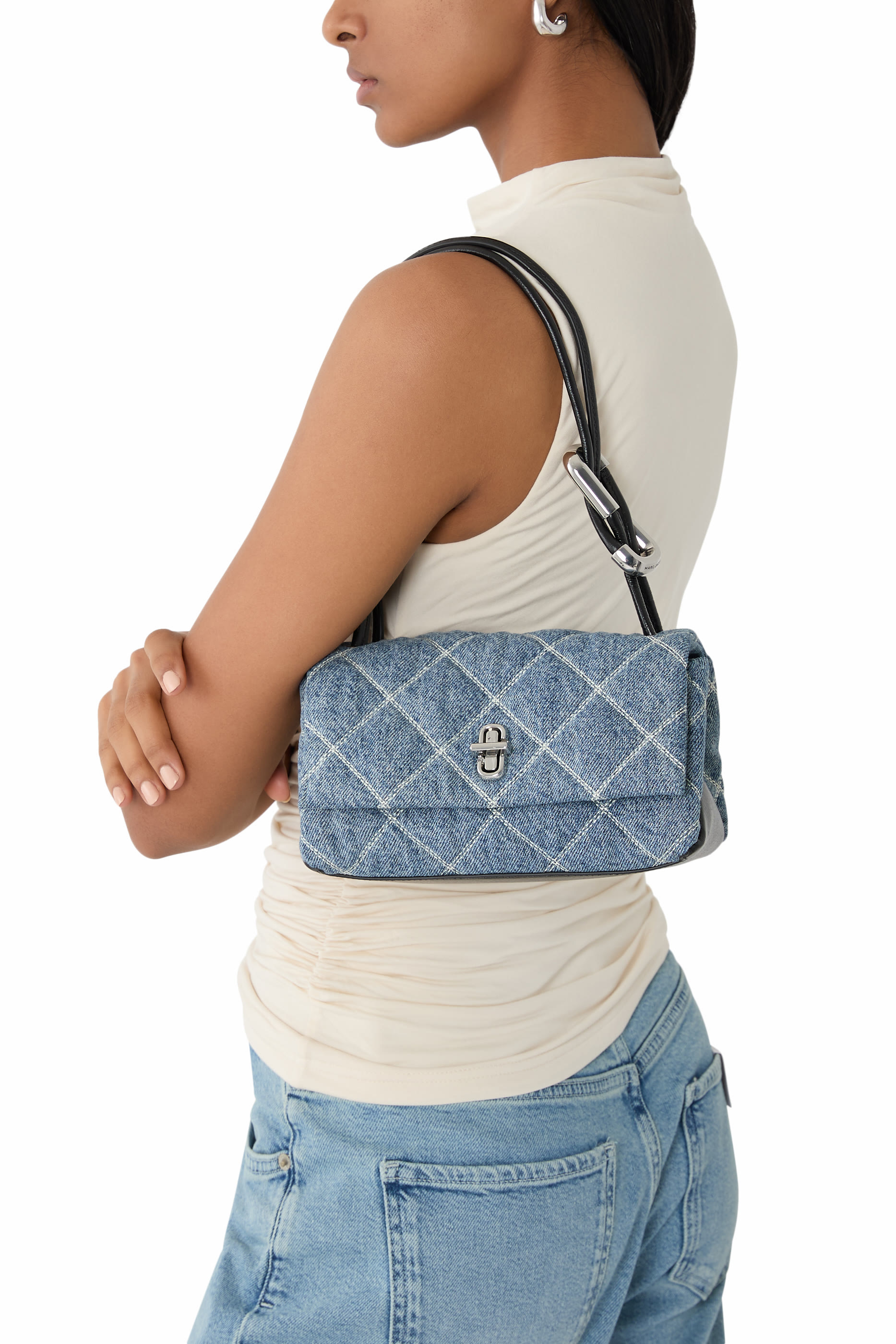 The Quilted Denim Snapshot Convertible Shoulder Bag