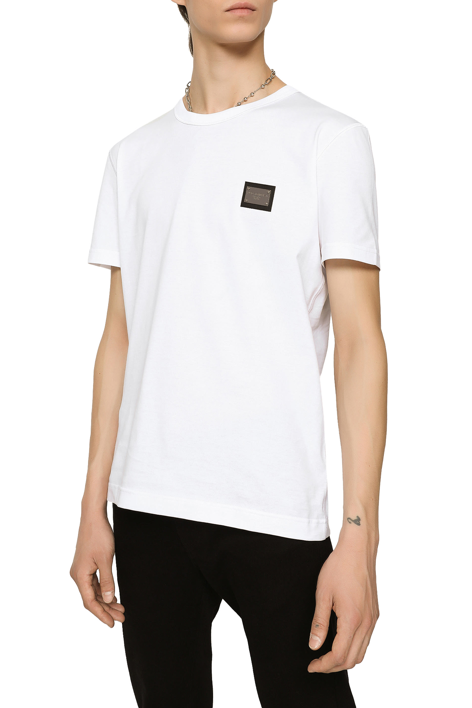 Cotton T-Shirt with Branded Tag