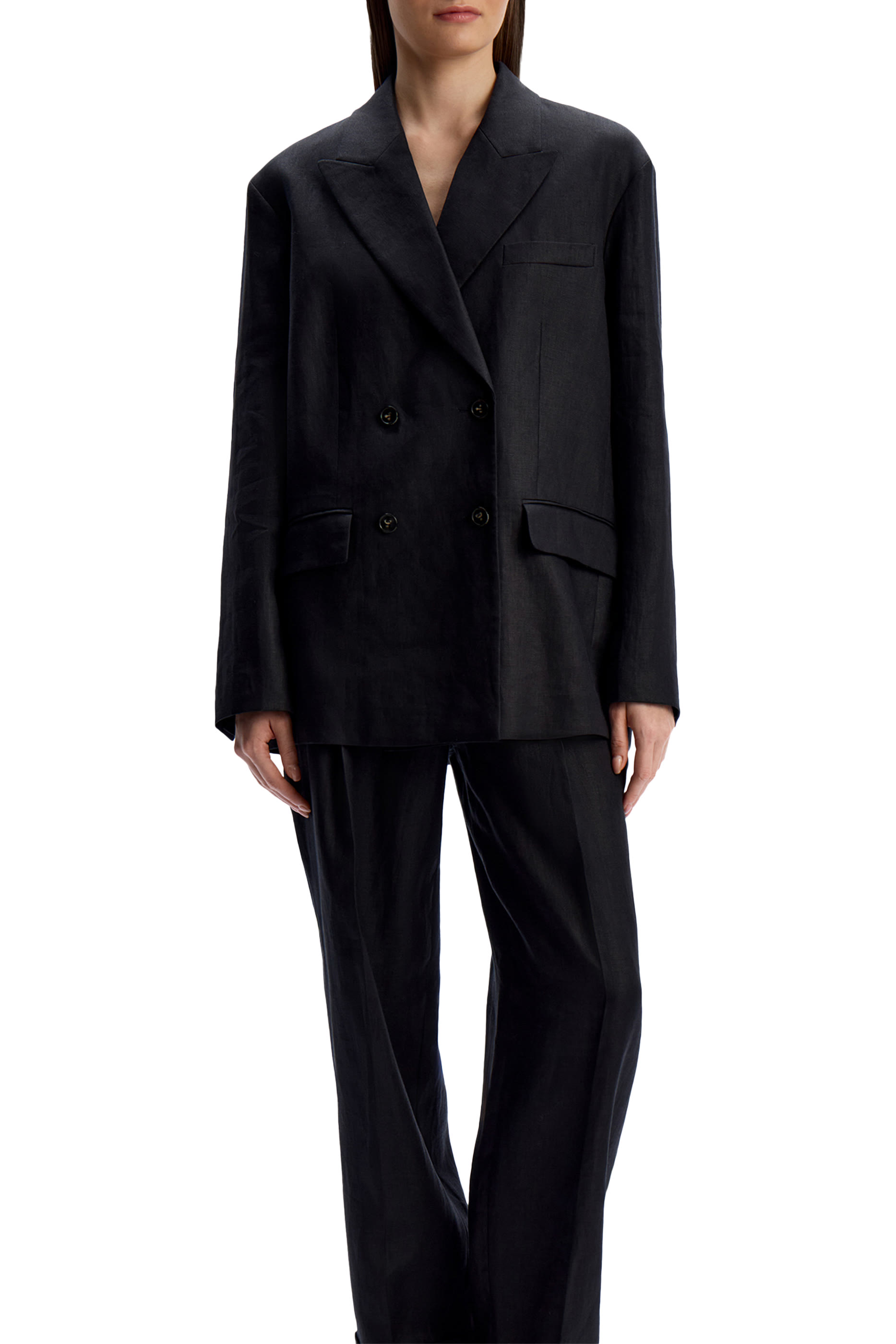 Tapered-Fit Linen Trousers