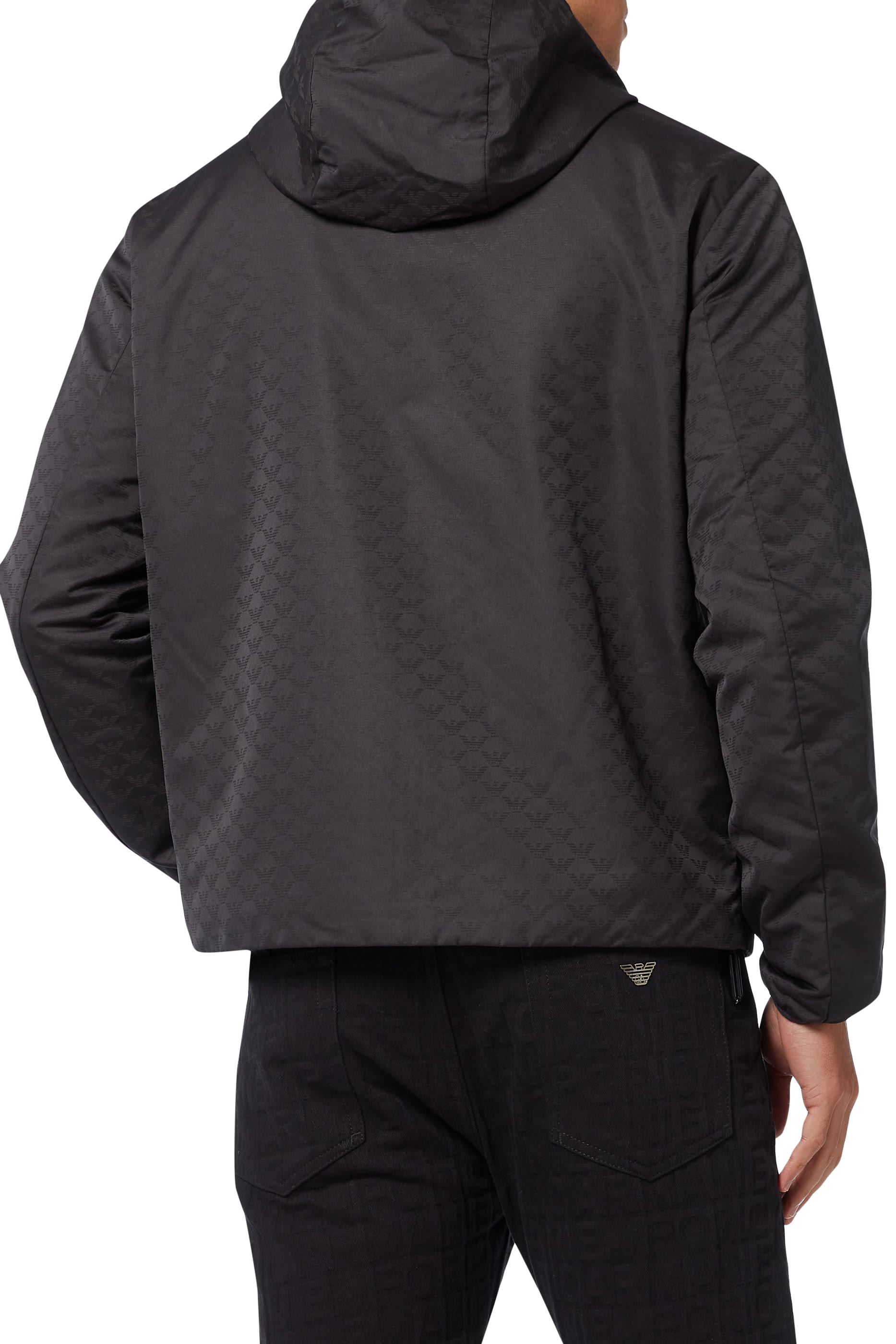 EA Monogram Hooded Nylon Jacket