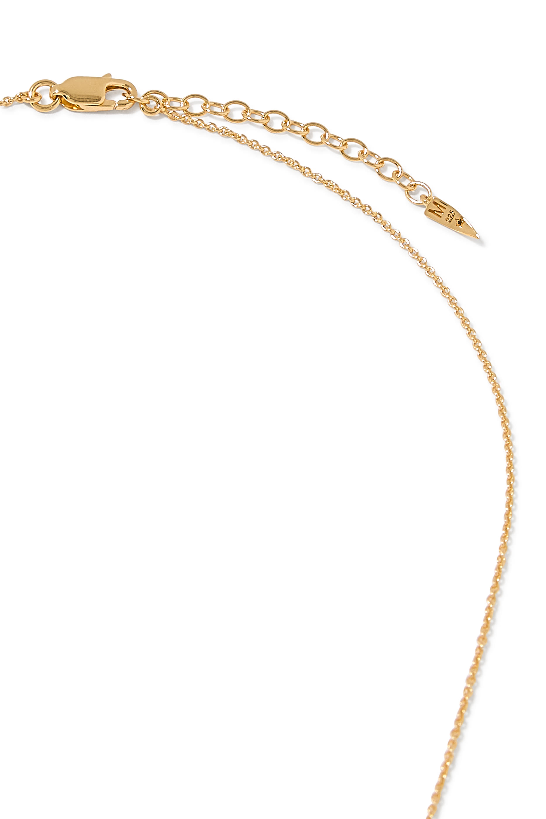 Curly Molten Mini Initial Necklace - A, 18ct Recycled Gold Vermeil on Recycled Sterling Silver