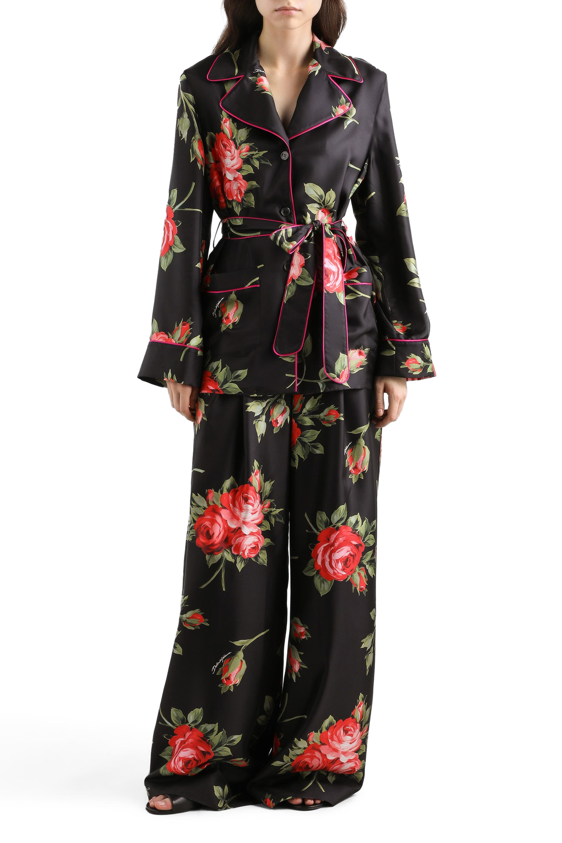 Rose Bouquet-Print Vanity Twill Shirt