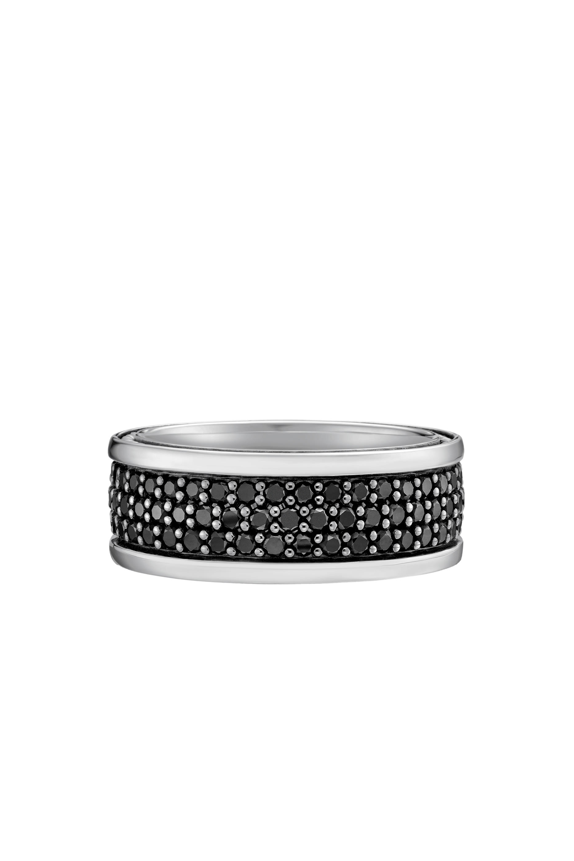Streamline&reg; Three Row Band Ring, Sterling Silver & Diamonds