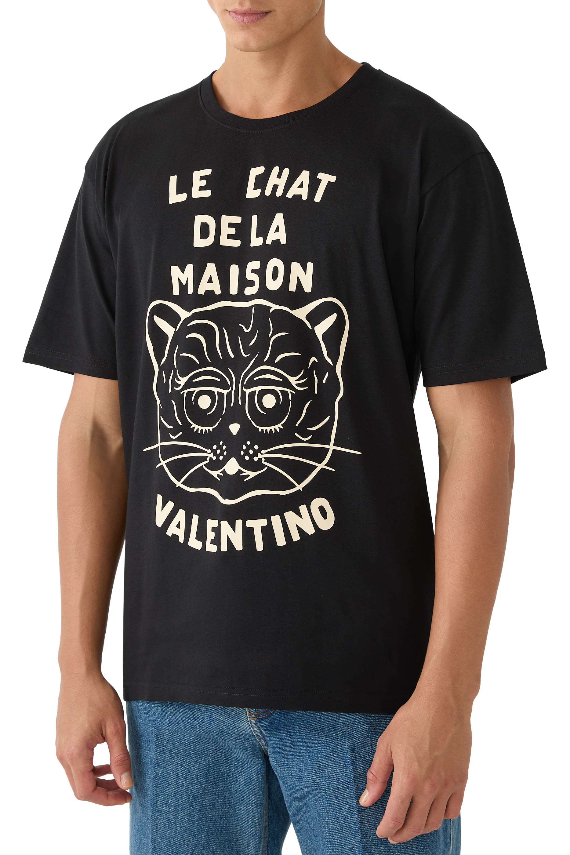 Chat De La Maison Print Cotton T-Shirt