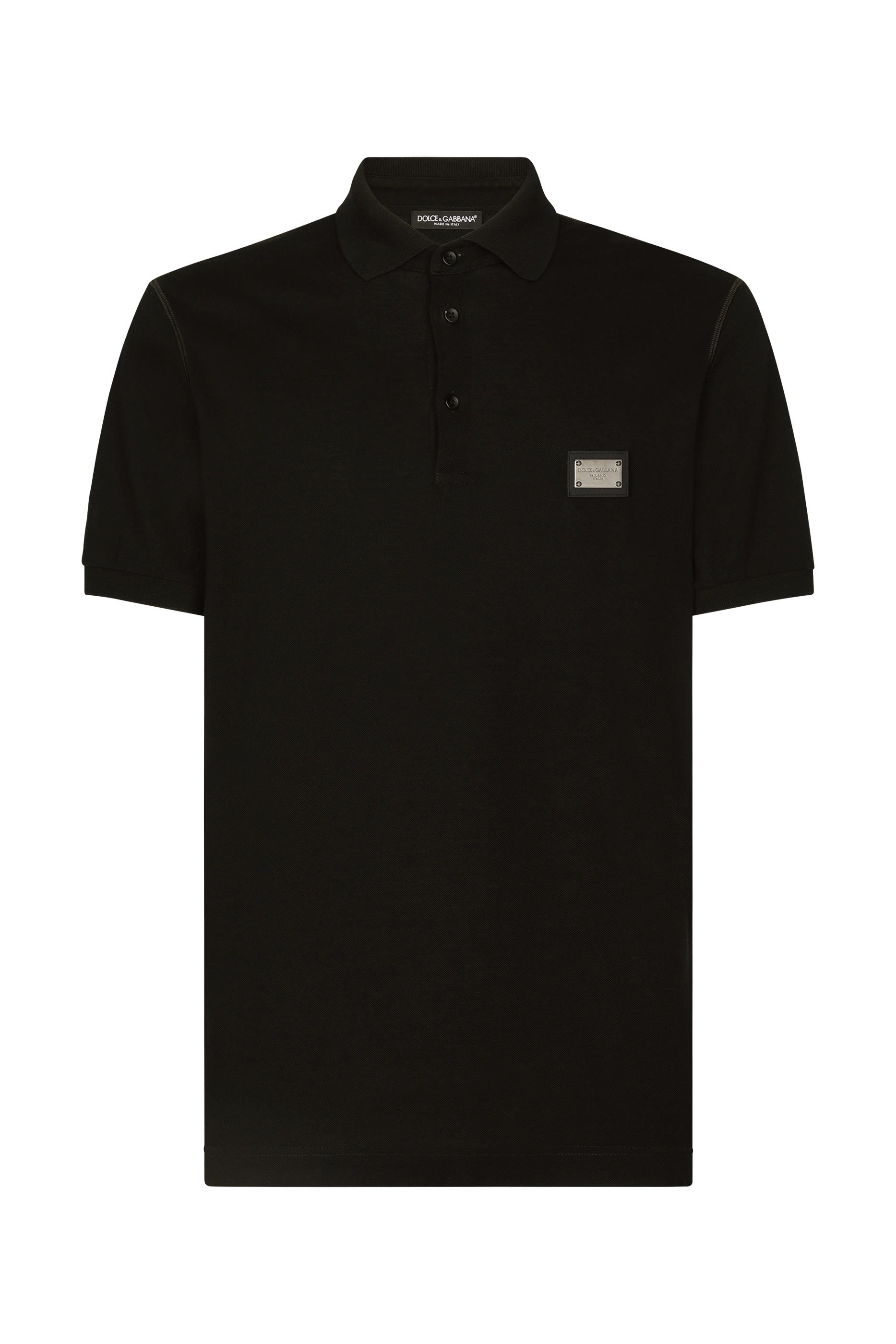 Cotton Piqu&eacute; Polo-Shirt with Branded Tag