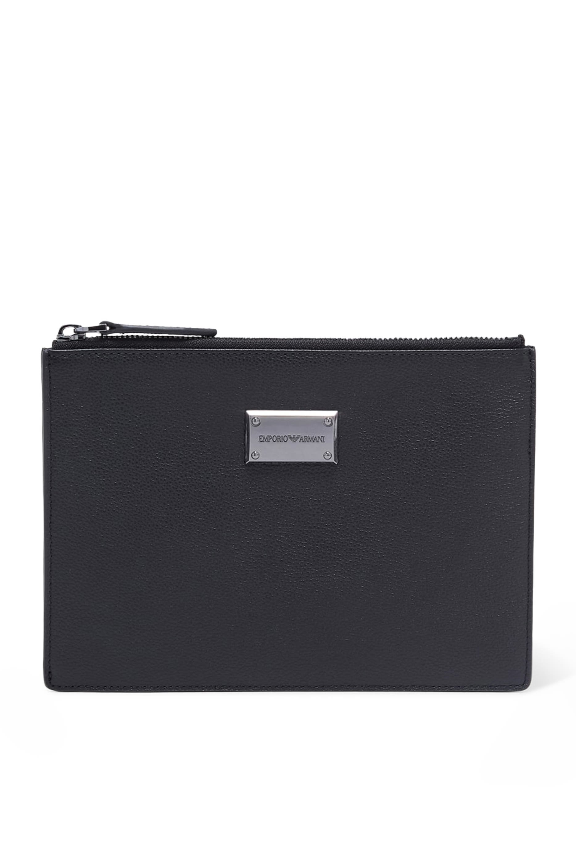 Logo Tumbled-Leather Pouch