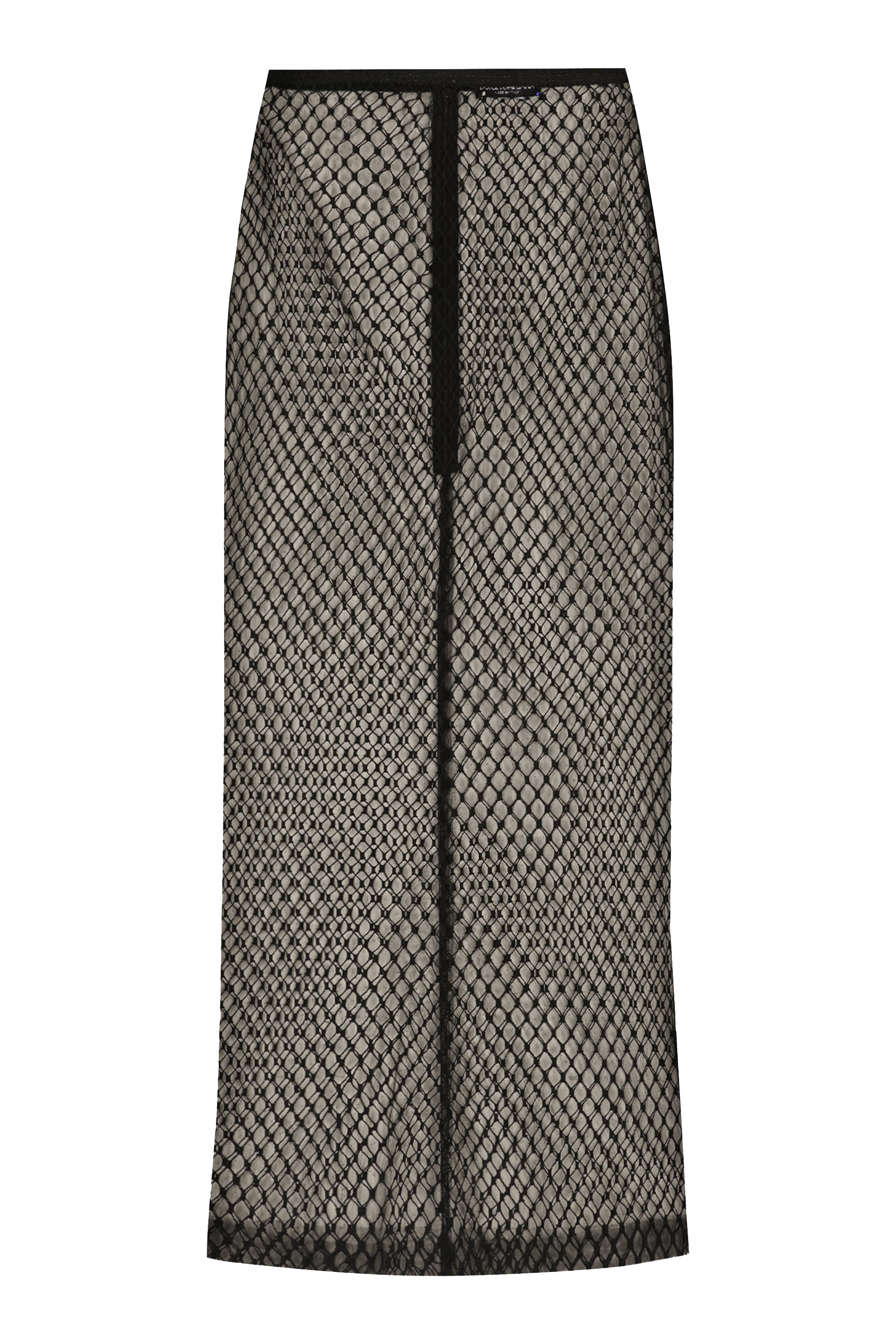 Mesh Calf-Length Pencil Skirt