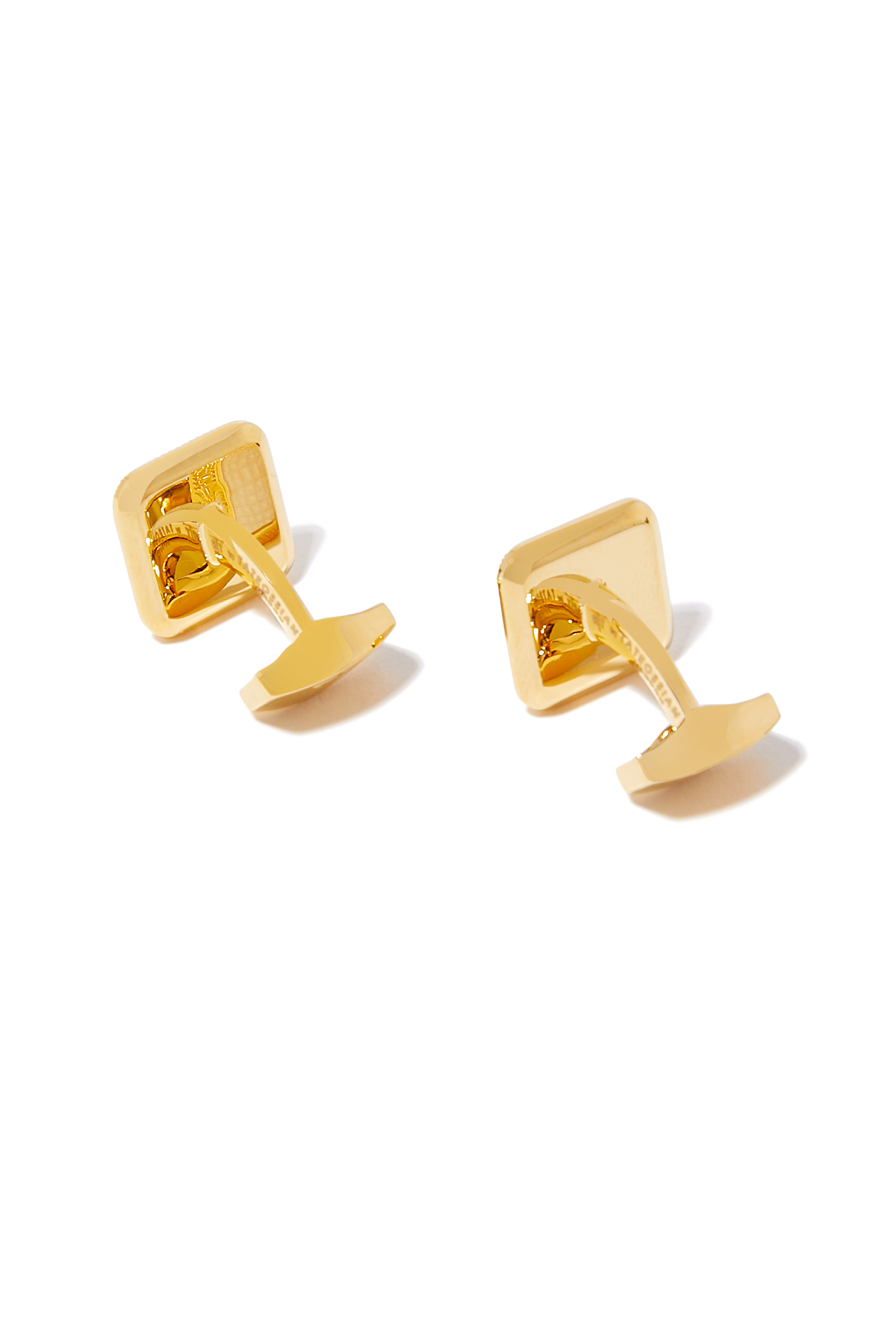 Square Yellow Gold Plating Cufflinks