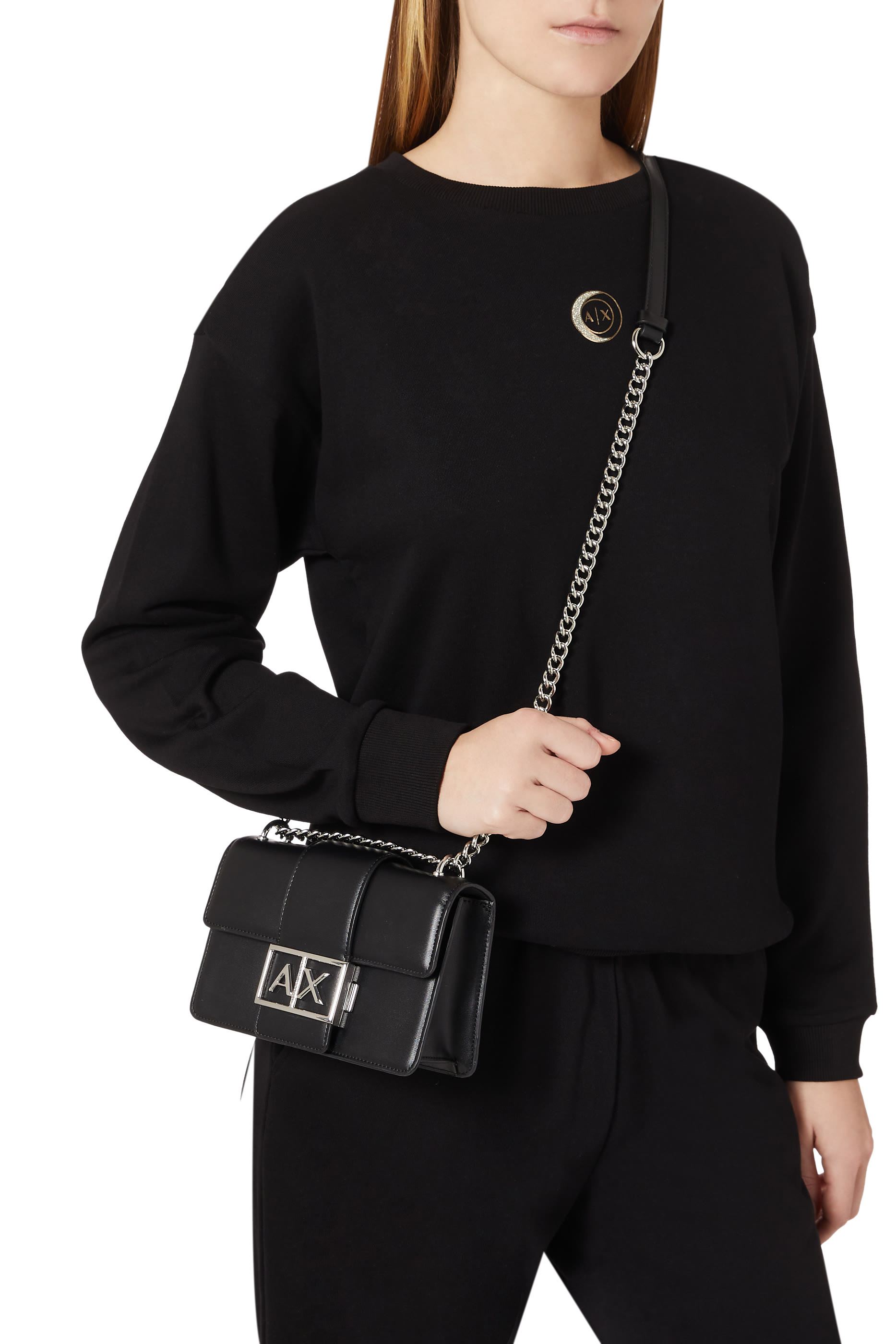 Metal Logo Shoulder Bag