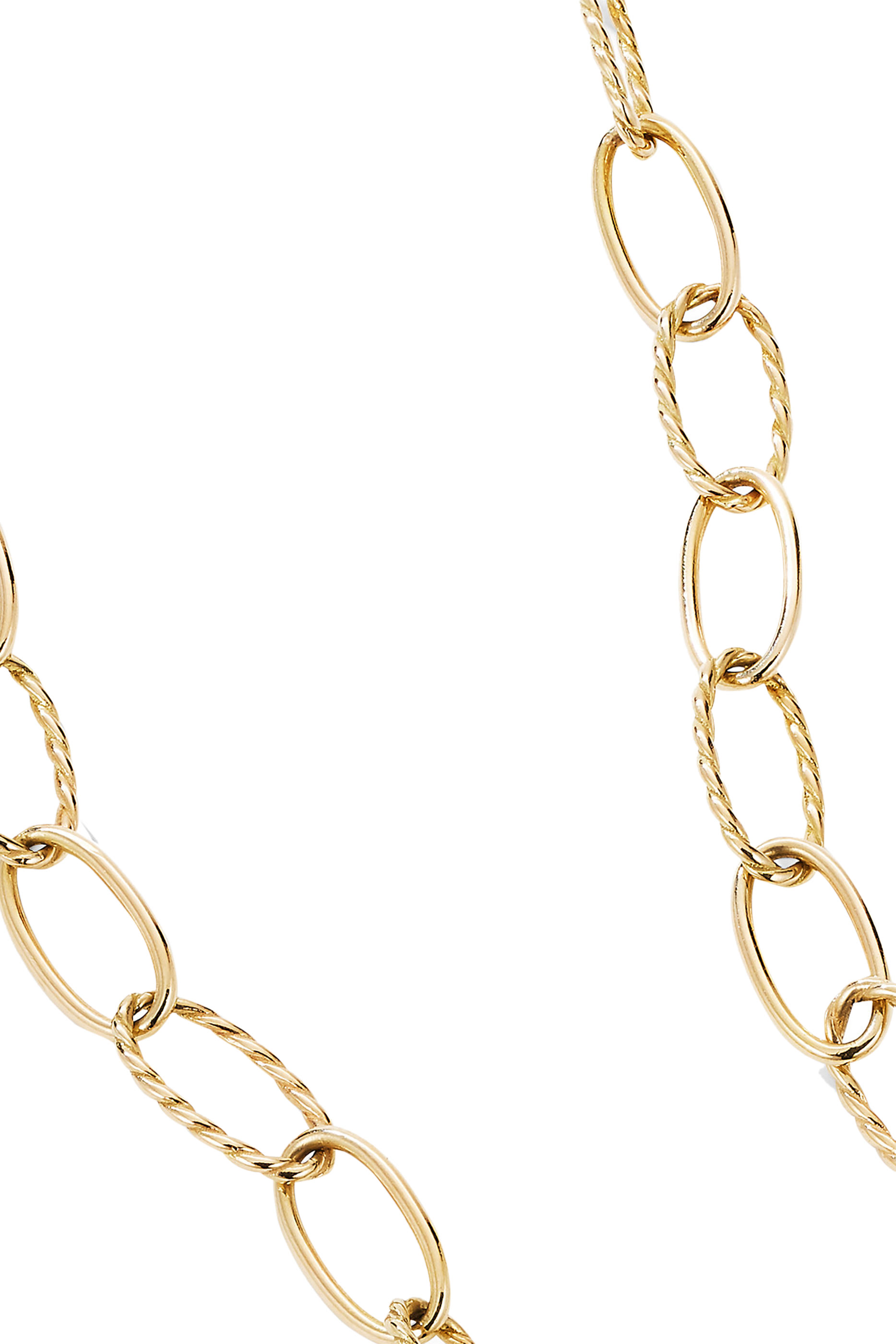 Elongated Oval Link 18in Necklace, 18k Yellow Gold