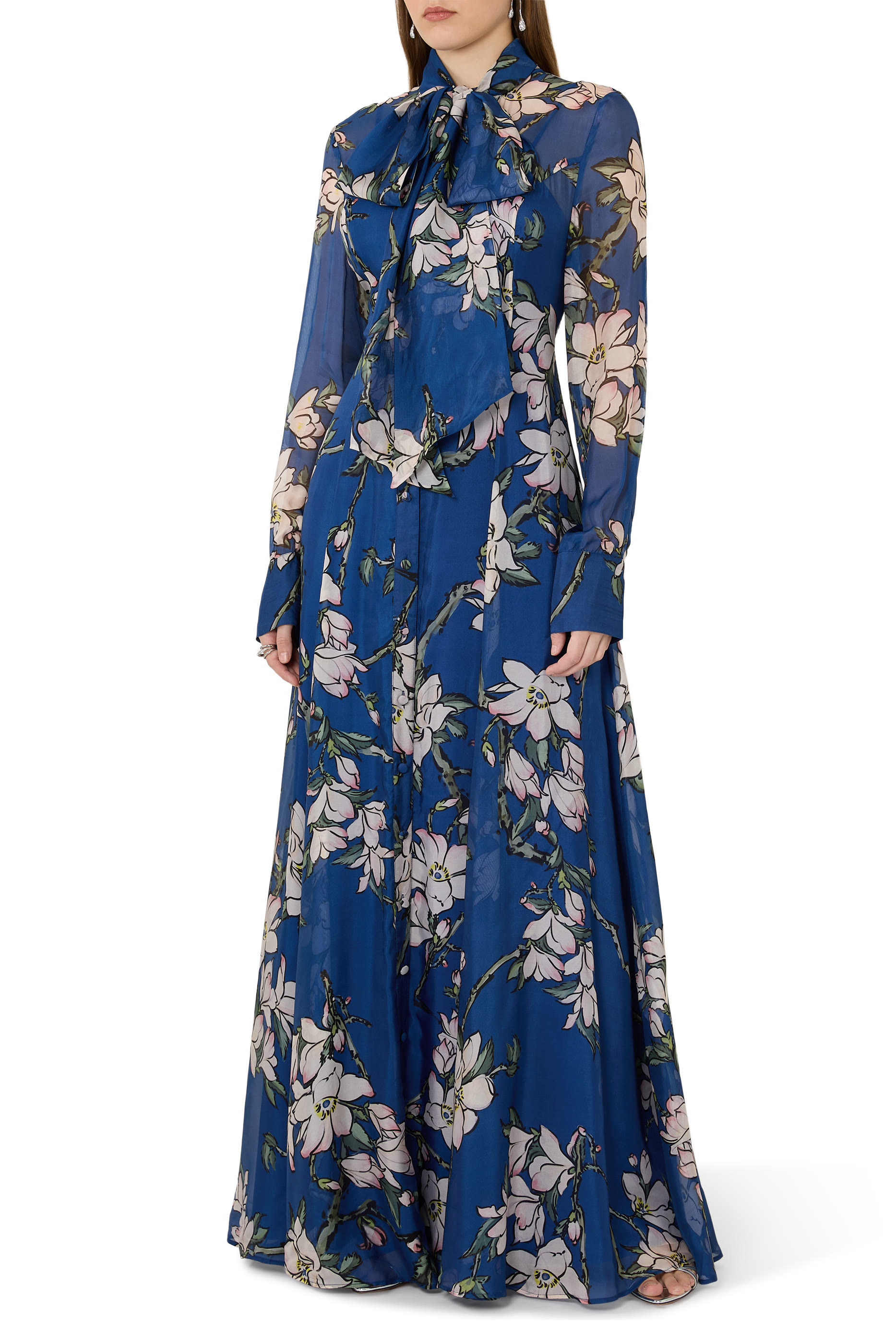 Lilith Tie Neck Maxi Dress