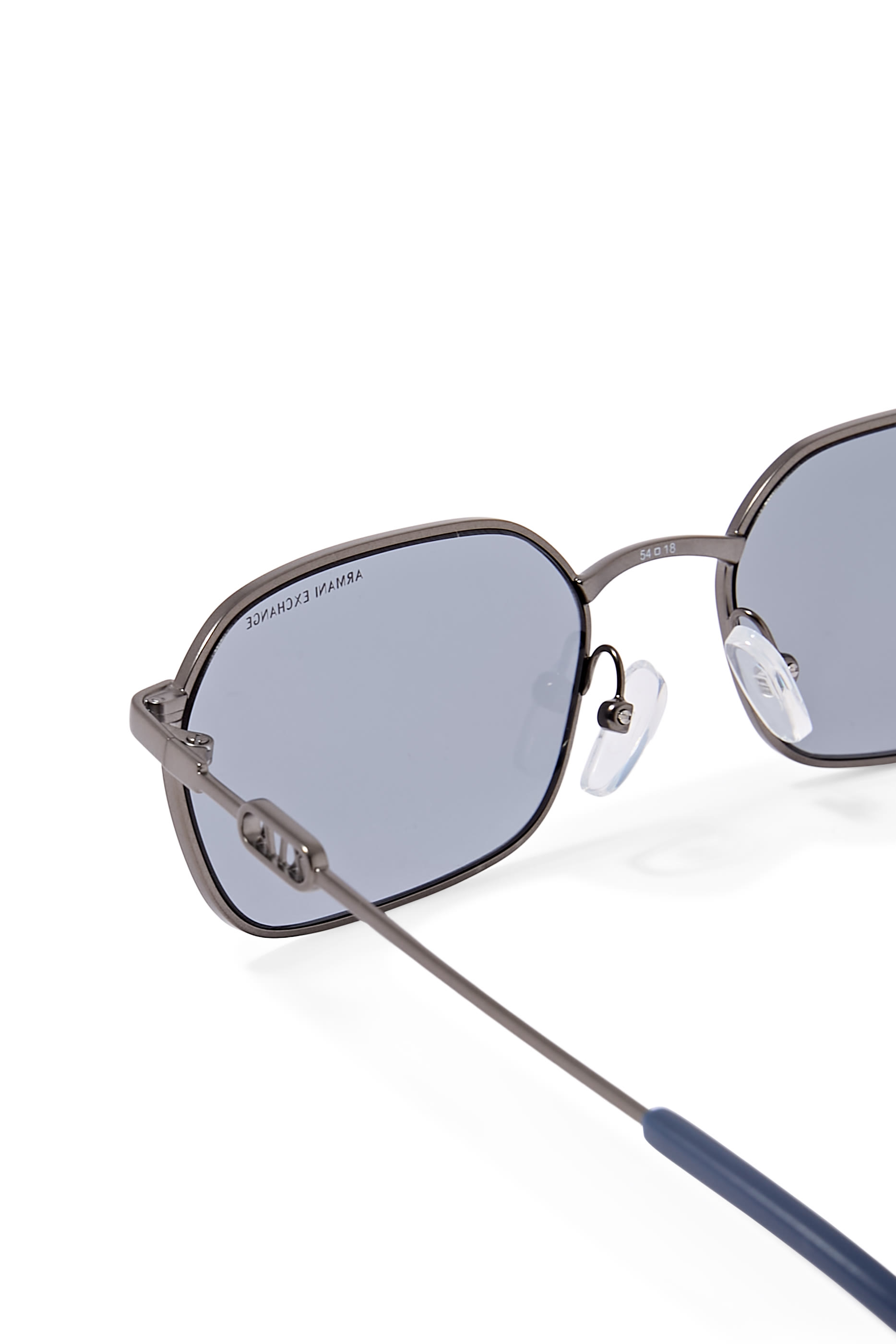 Cross Flat Rectangular Metal Sunglasses
