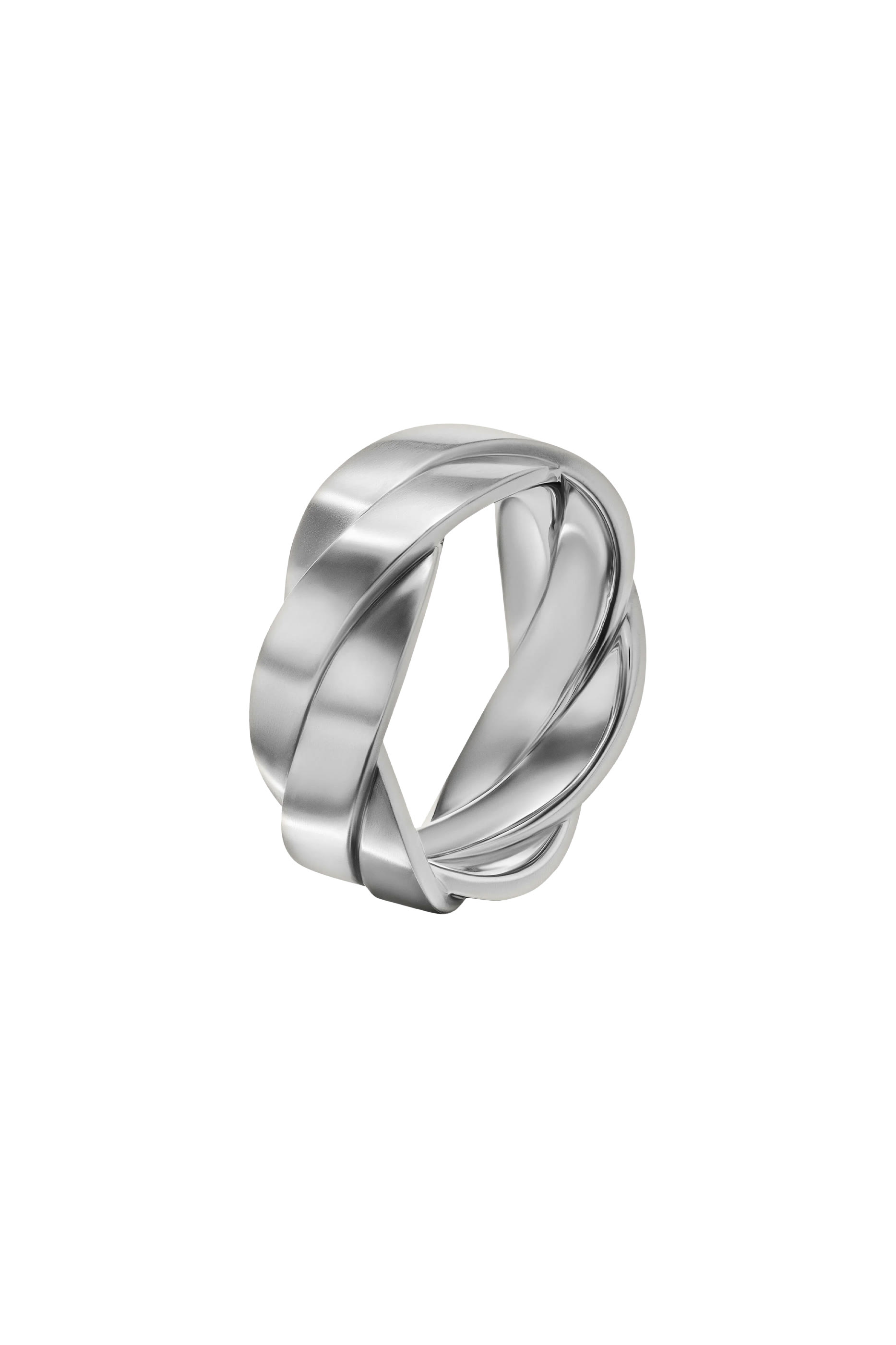 Streamline&reg; Two Row Band Ring, Sterling Silver & Diamonds