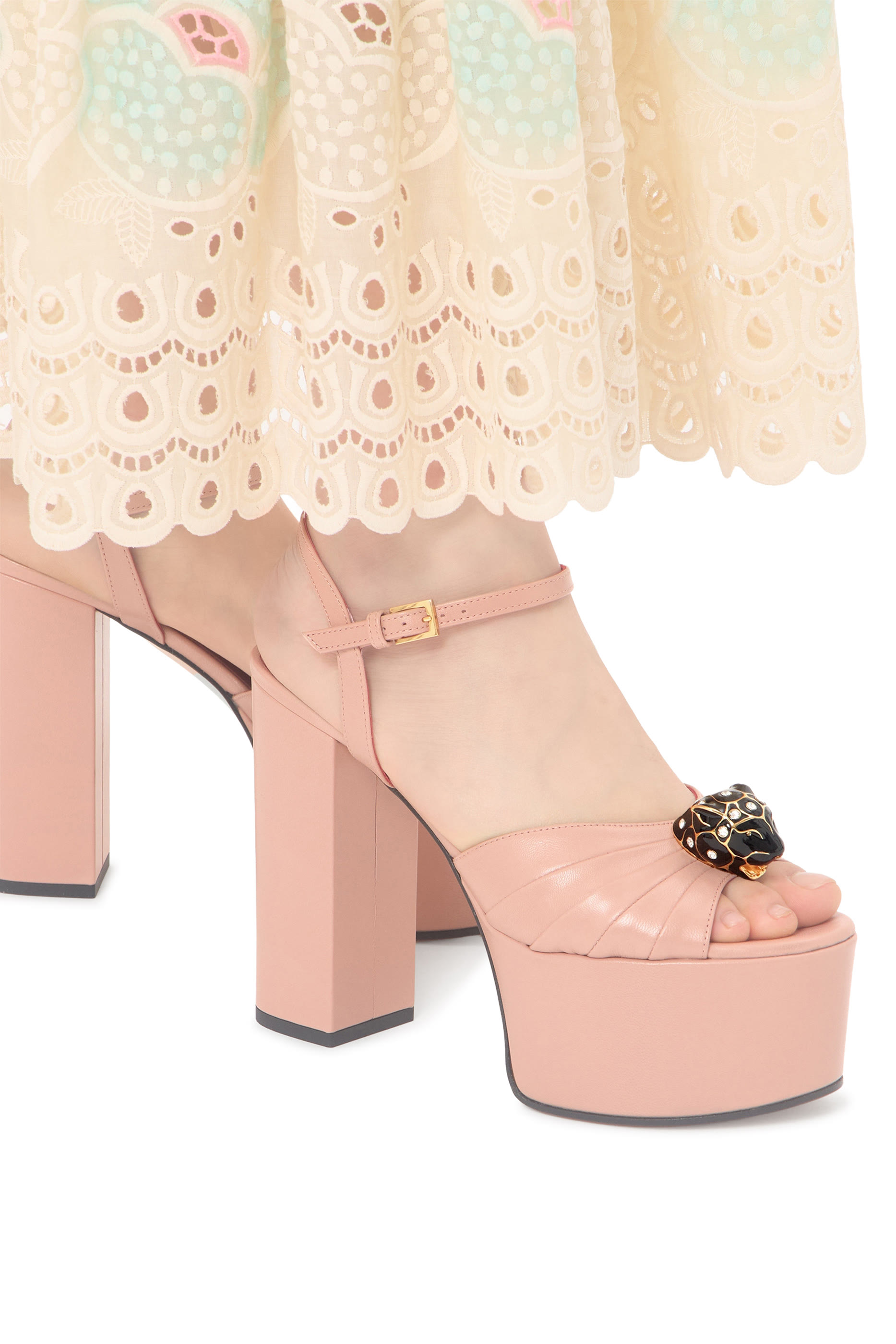 Panthea 125 Platform Sandals in Kidskin Leather 