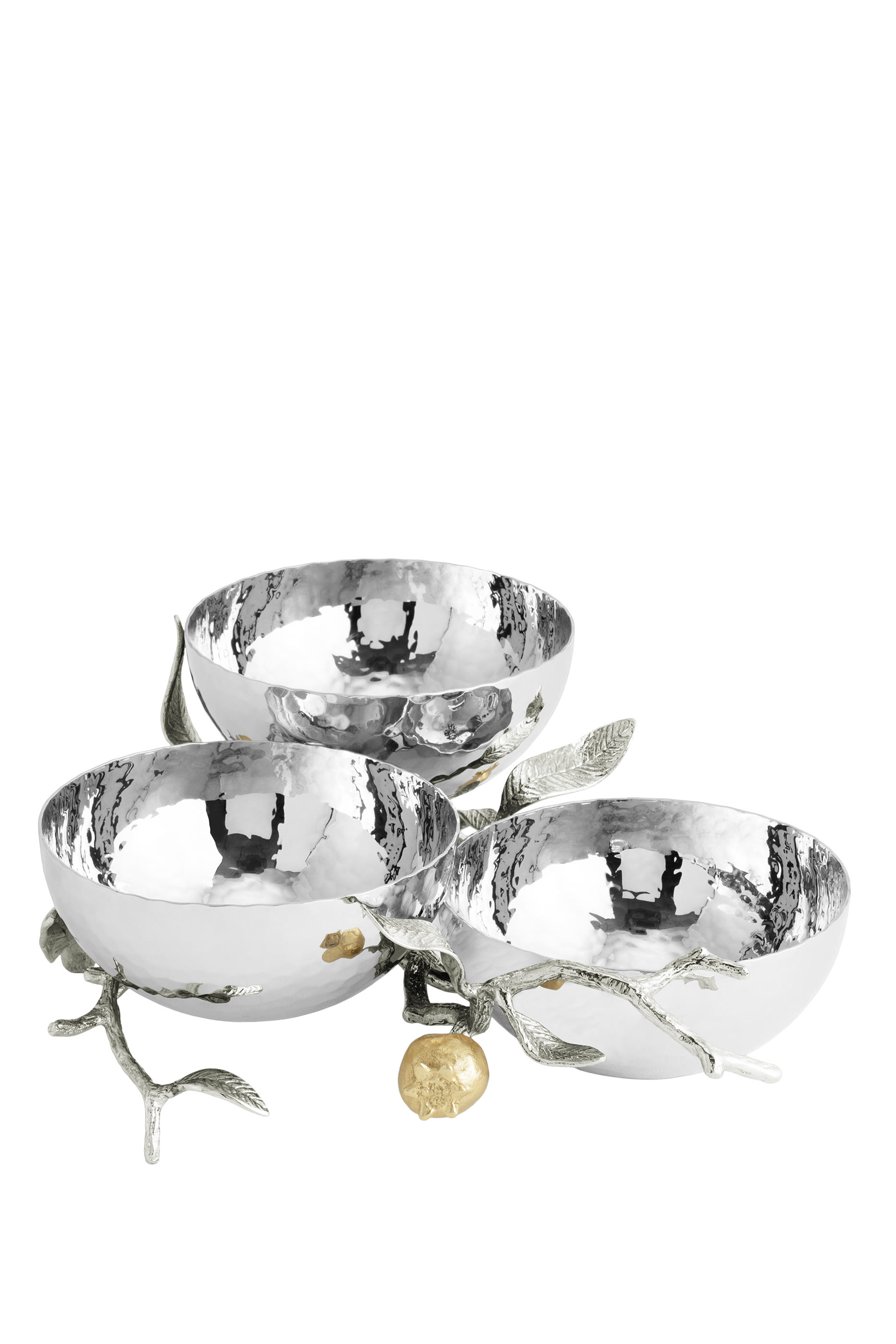 Pomegranate Silver & Gold Triple Bowl