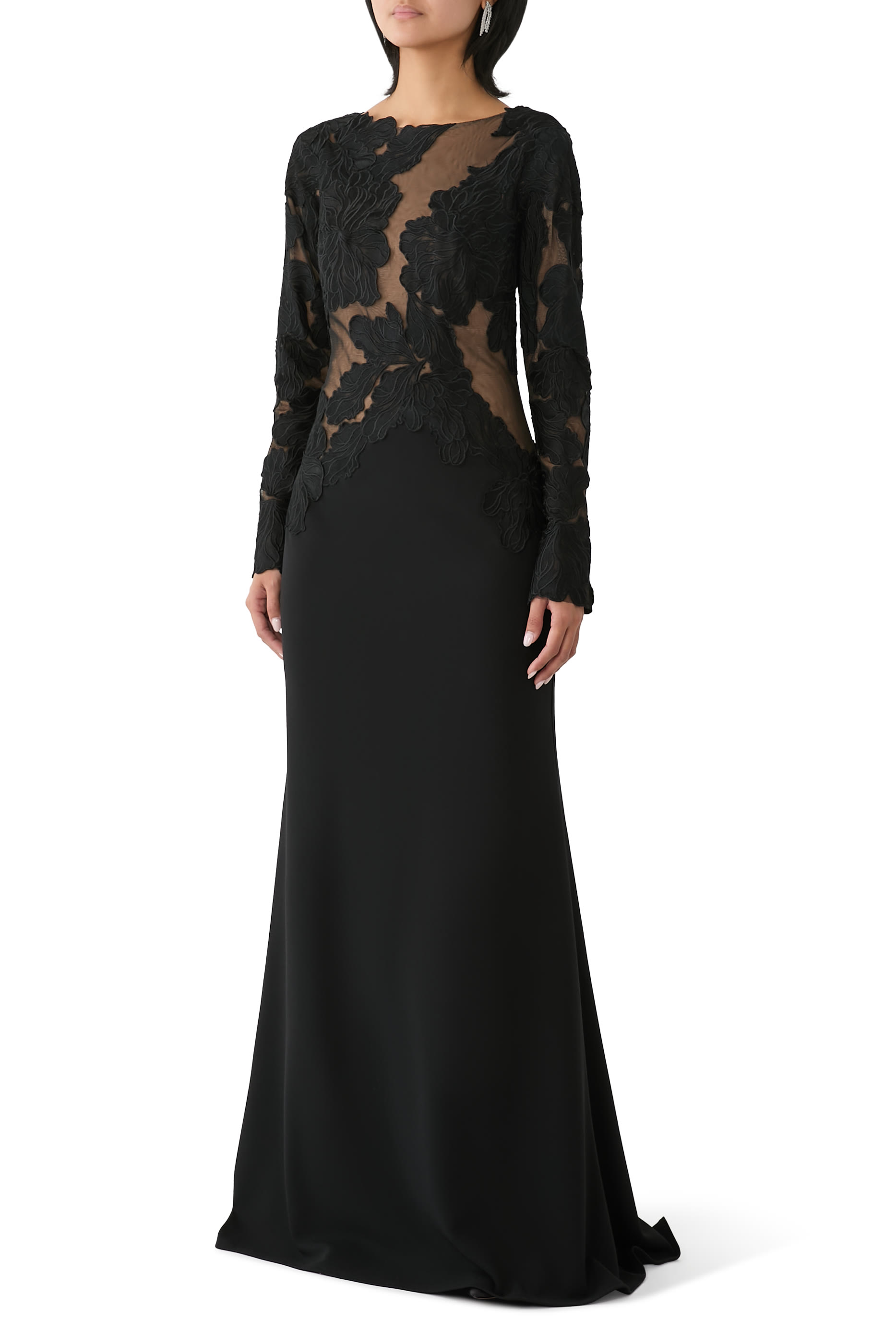 Caselle Embroidered Illusion Bodice Gown