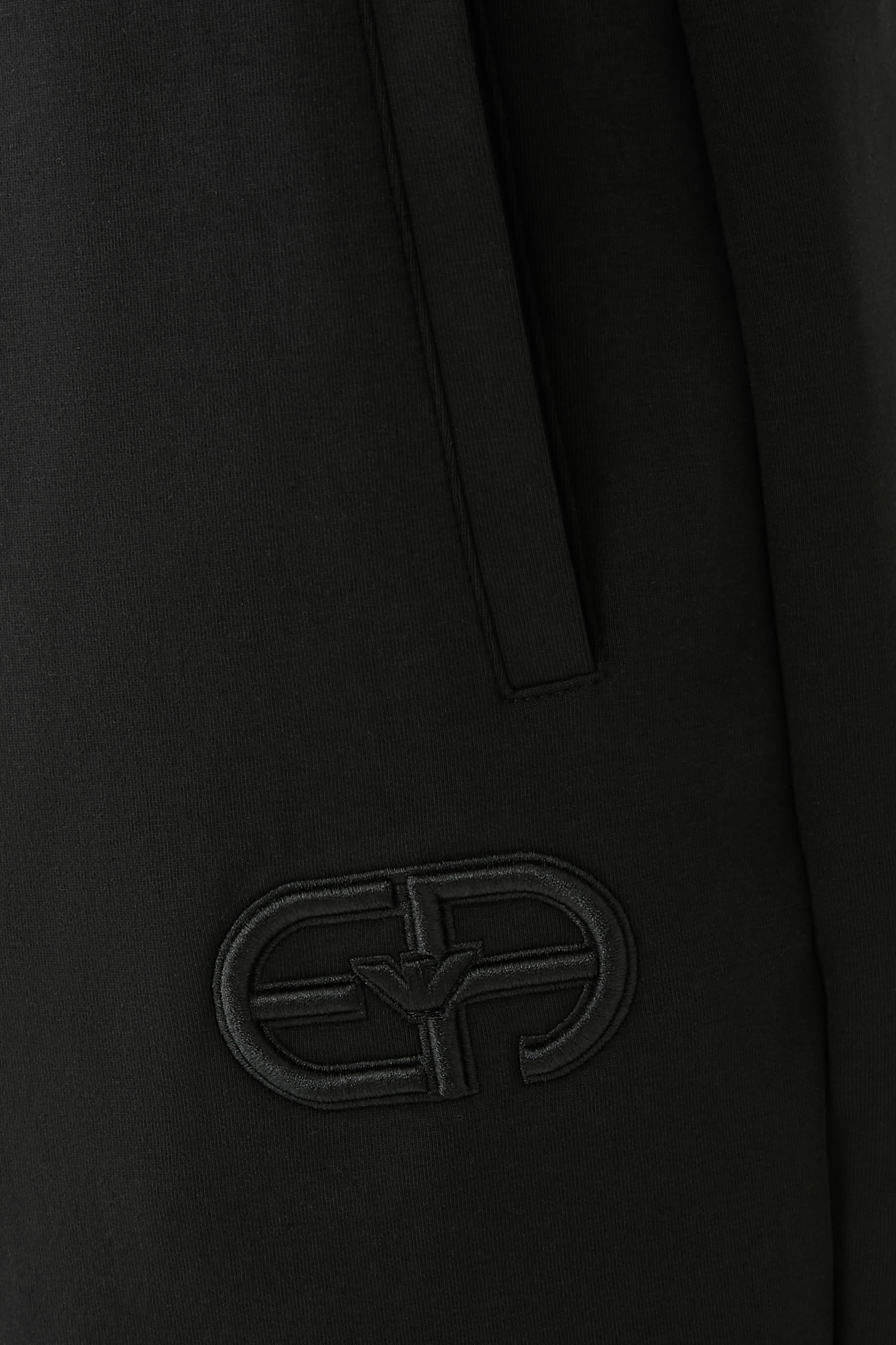 Embossed Embroidered EA Logo Double-Jersey Joggers