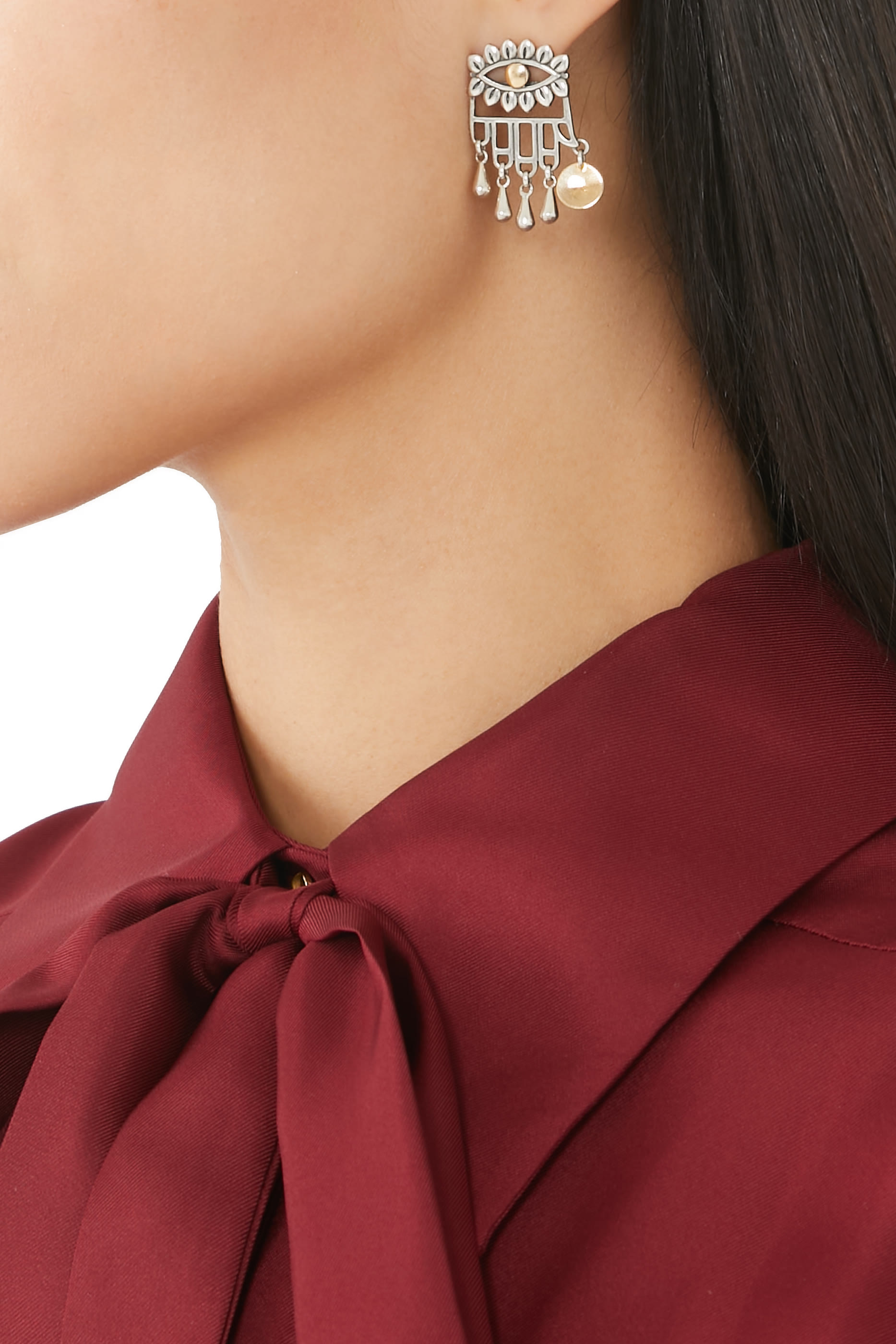 Eye-KAF Earrings, 18K Yellow Gold & Sterling Silver