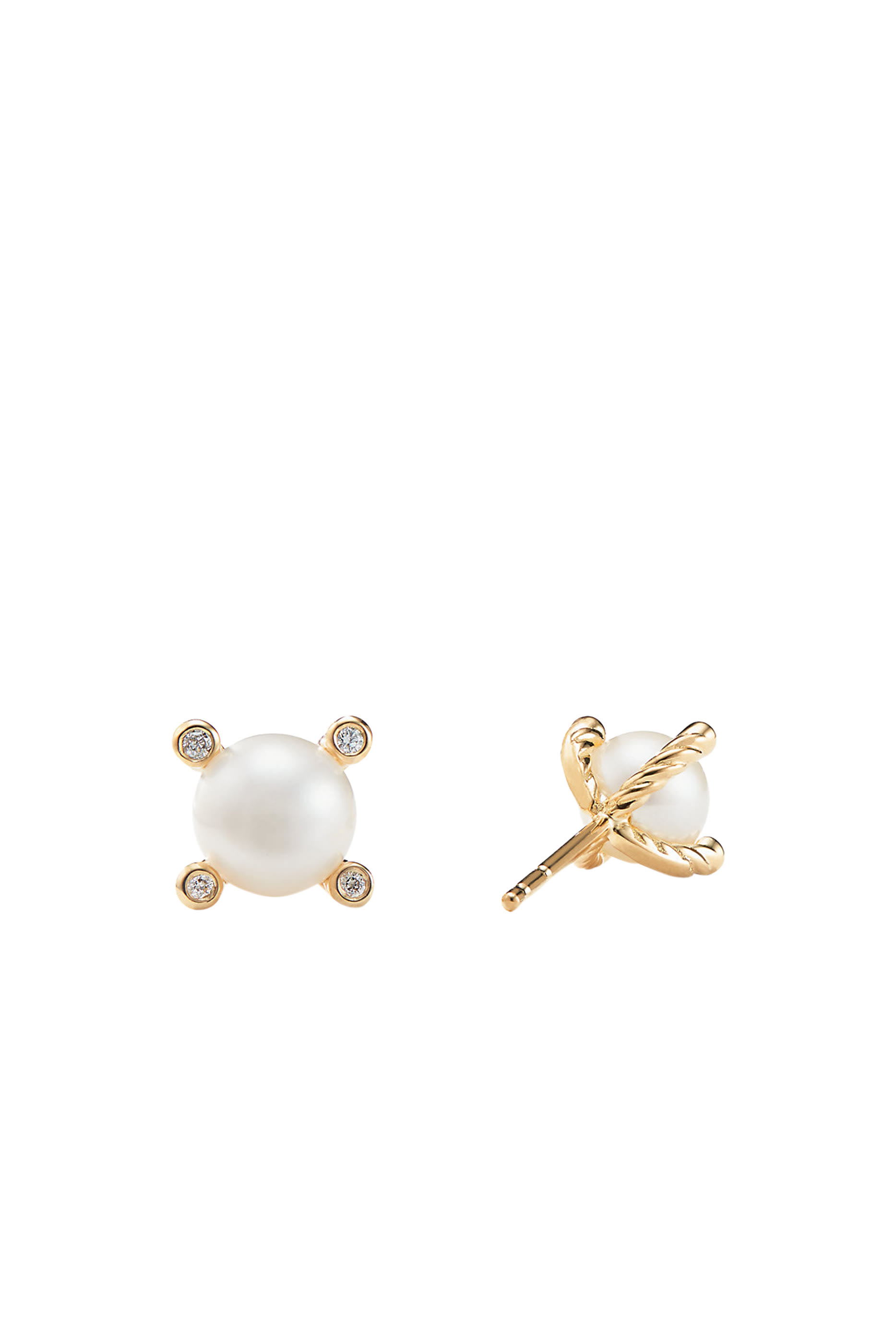 Pearl Stud Earrings, 18k Gold  & Diamond