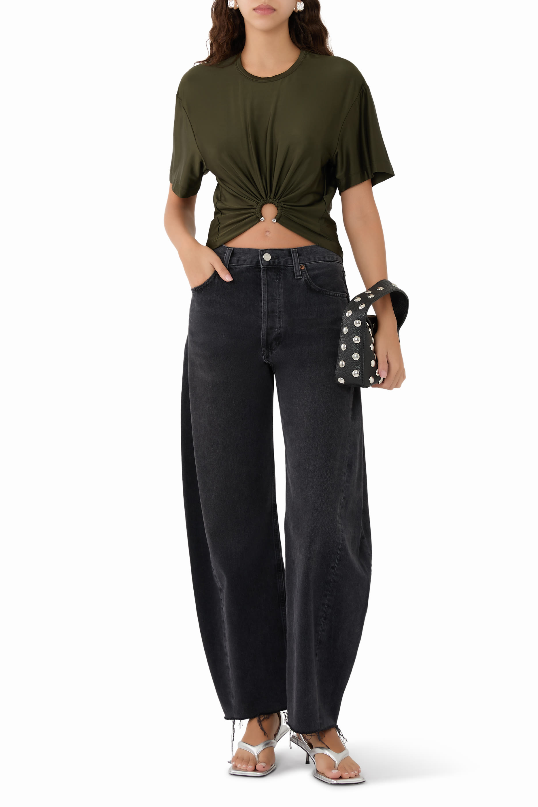 Cropped T-Shirt in Jersey