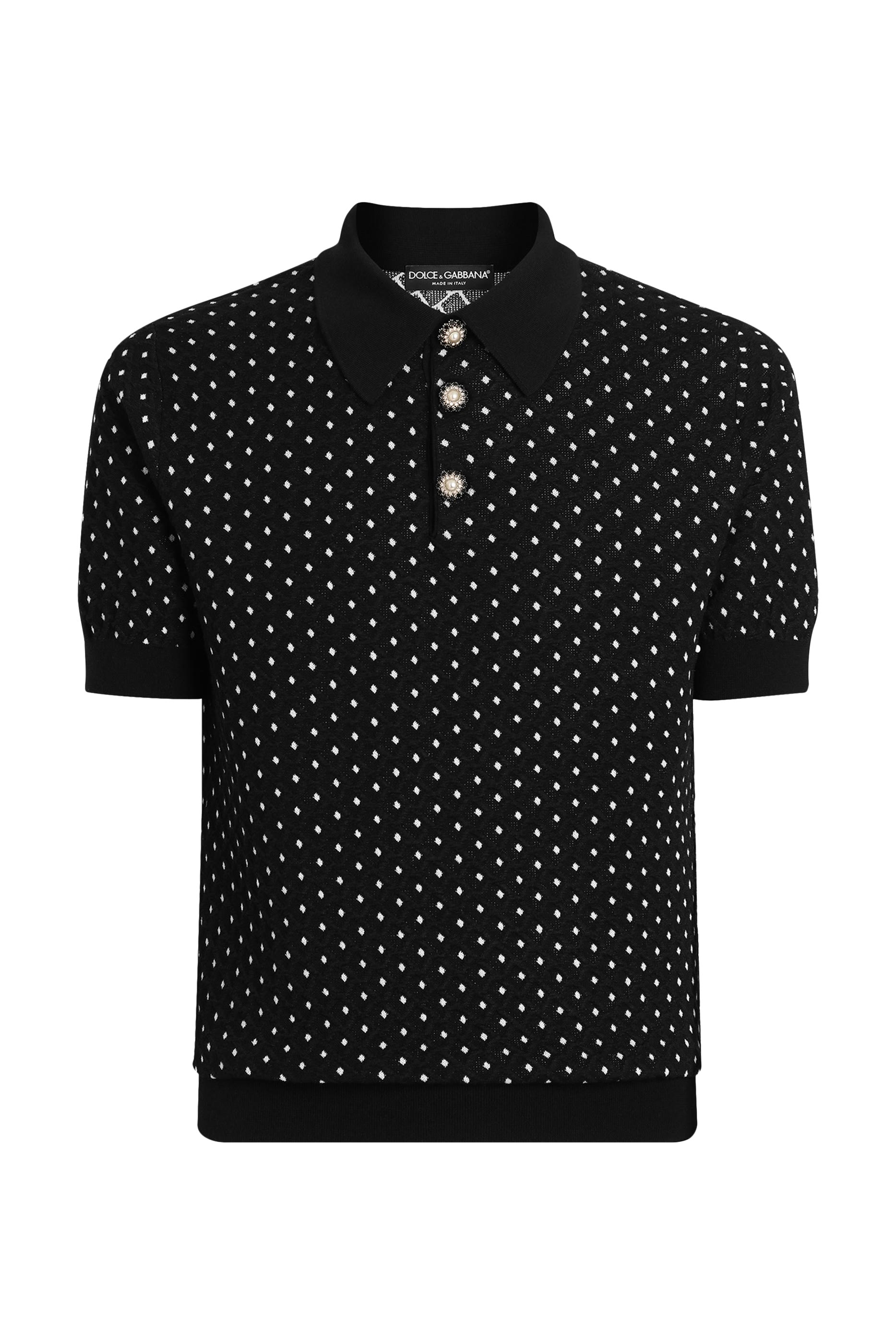 Micro-Dot Stitch Polo Shirt