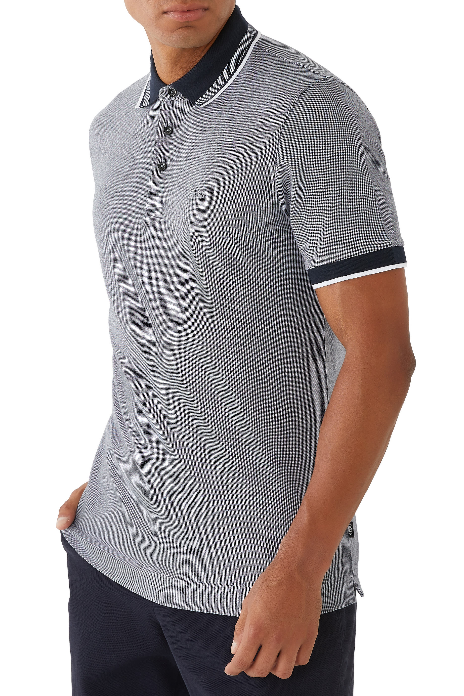 Oxford Cotton Piqu&eacute; Polo Shirt with Logo Detail