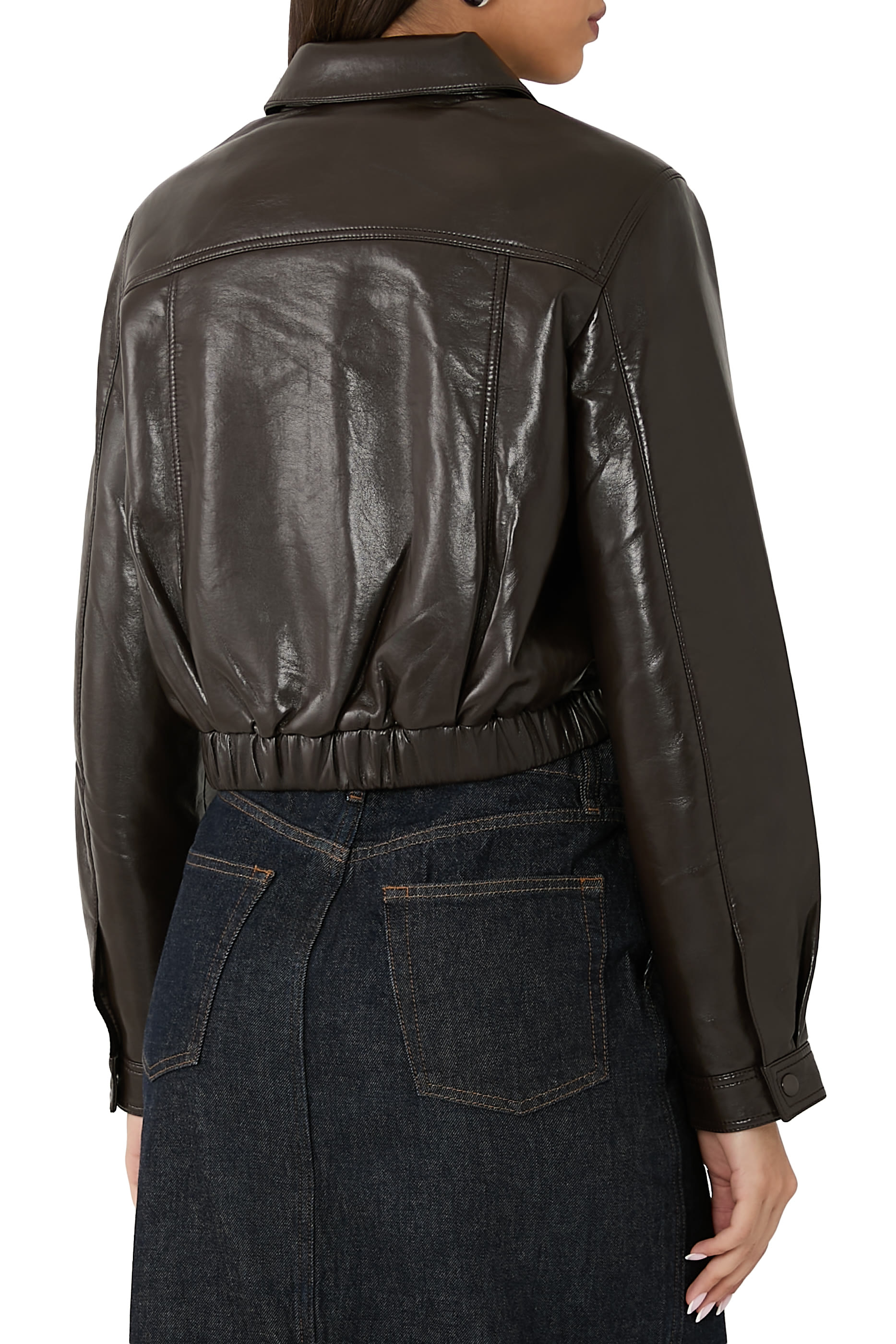 Essie Recycled Leather Cropped Jacket