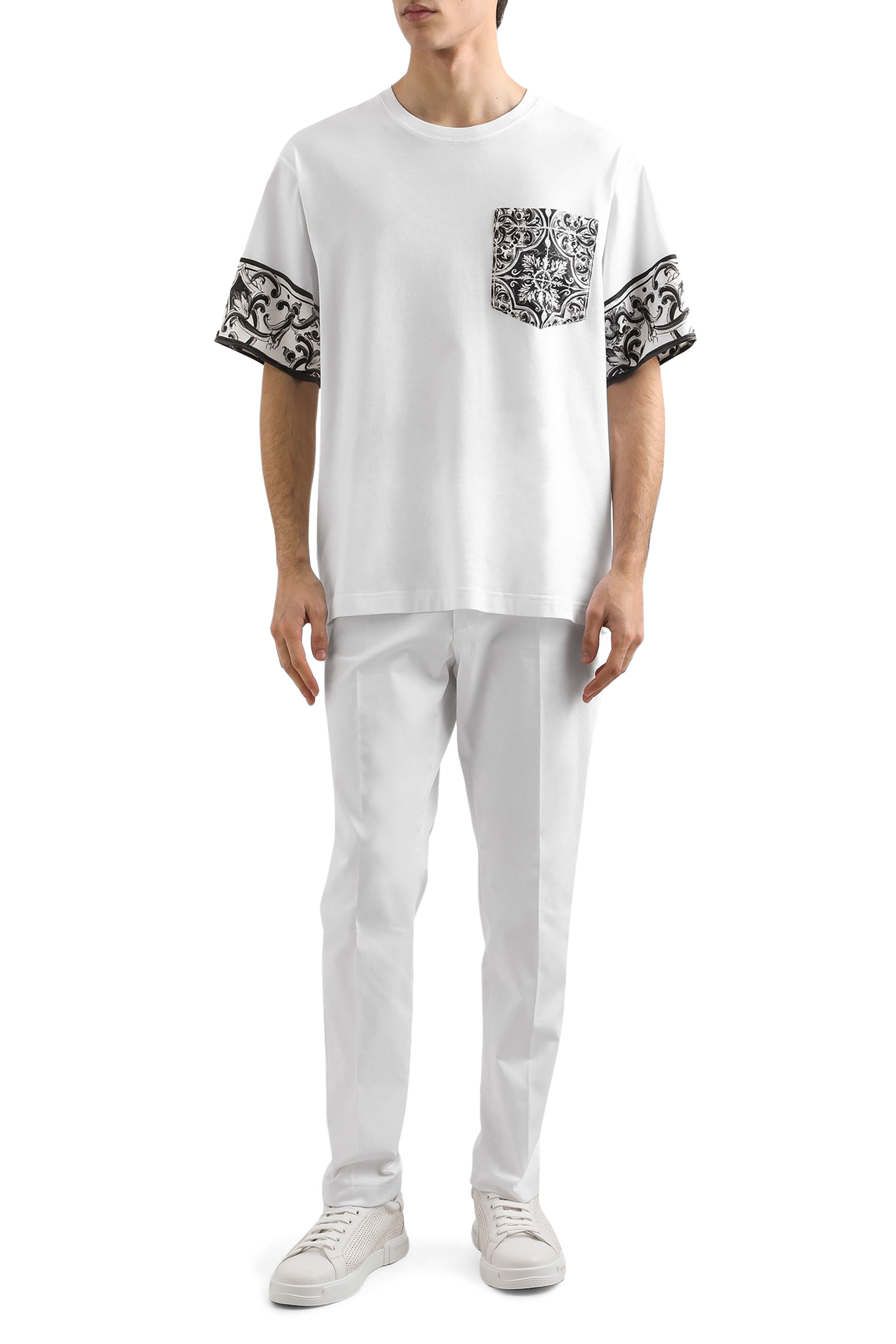 Short-Sleeved T-Shirt with Majolica Print