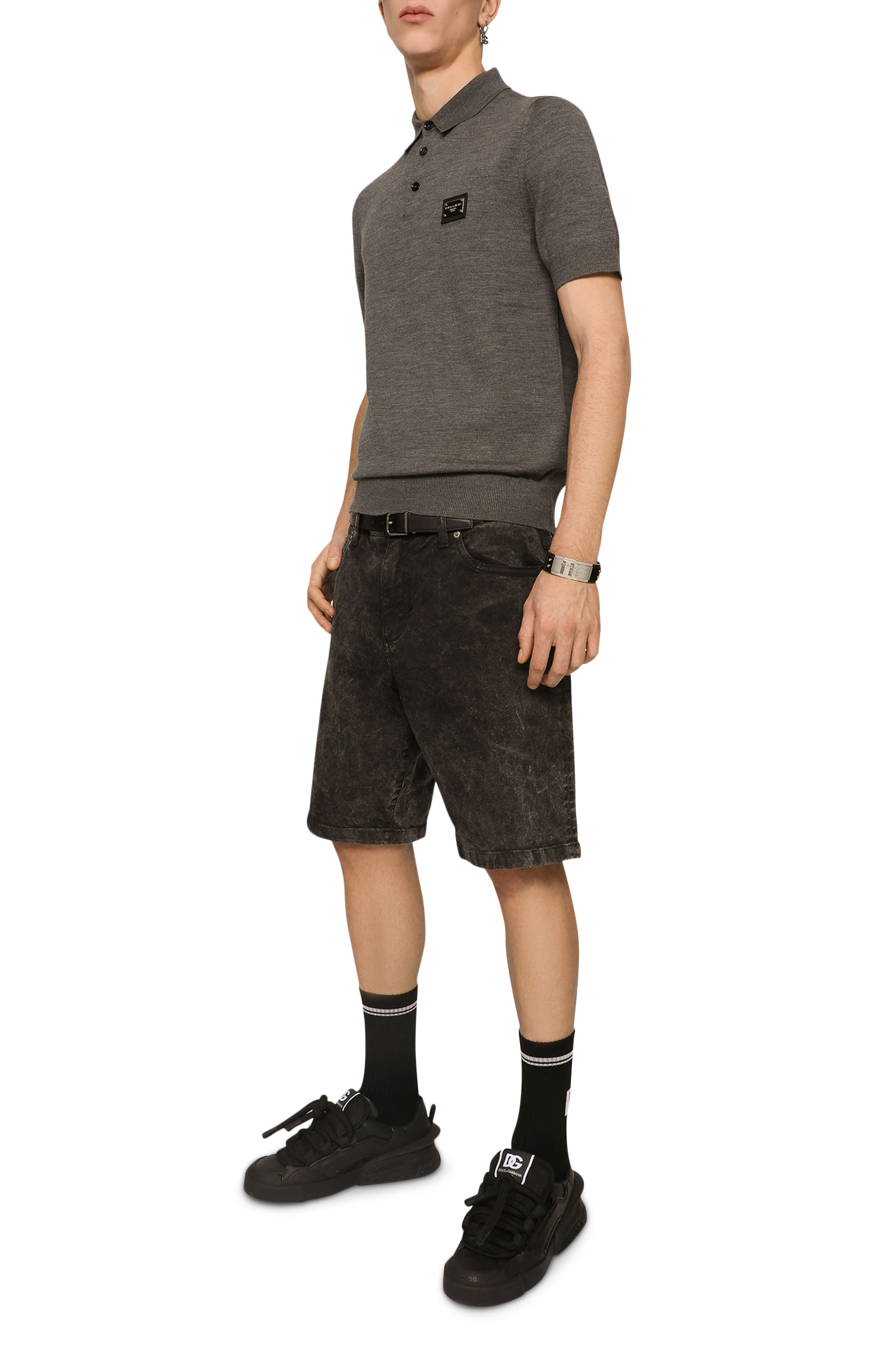  Wool Polo-Shirt with Branded Tag