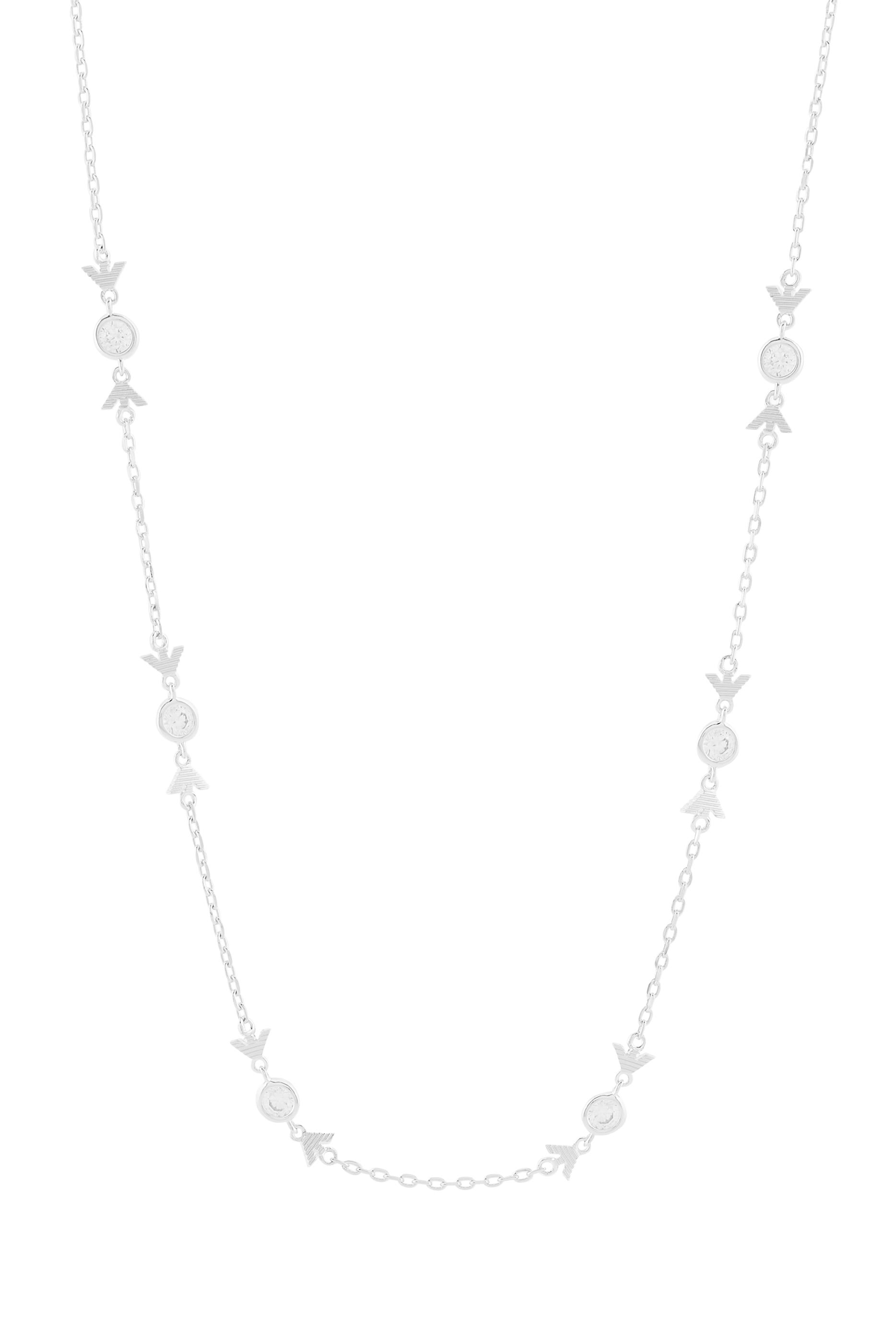 Station Necklace, Sterling Silver