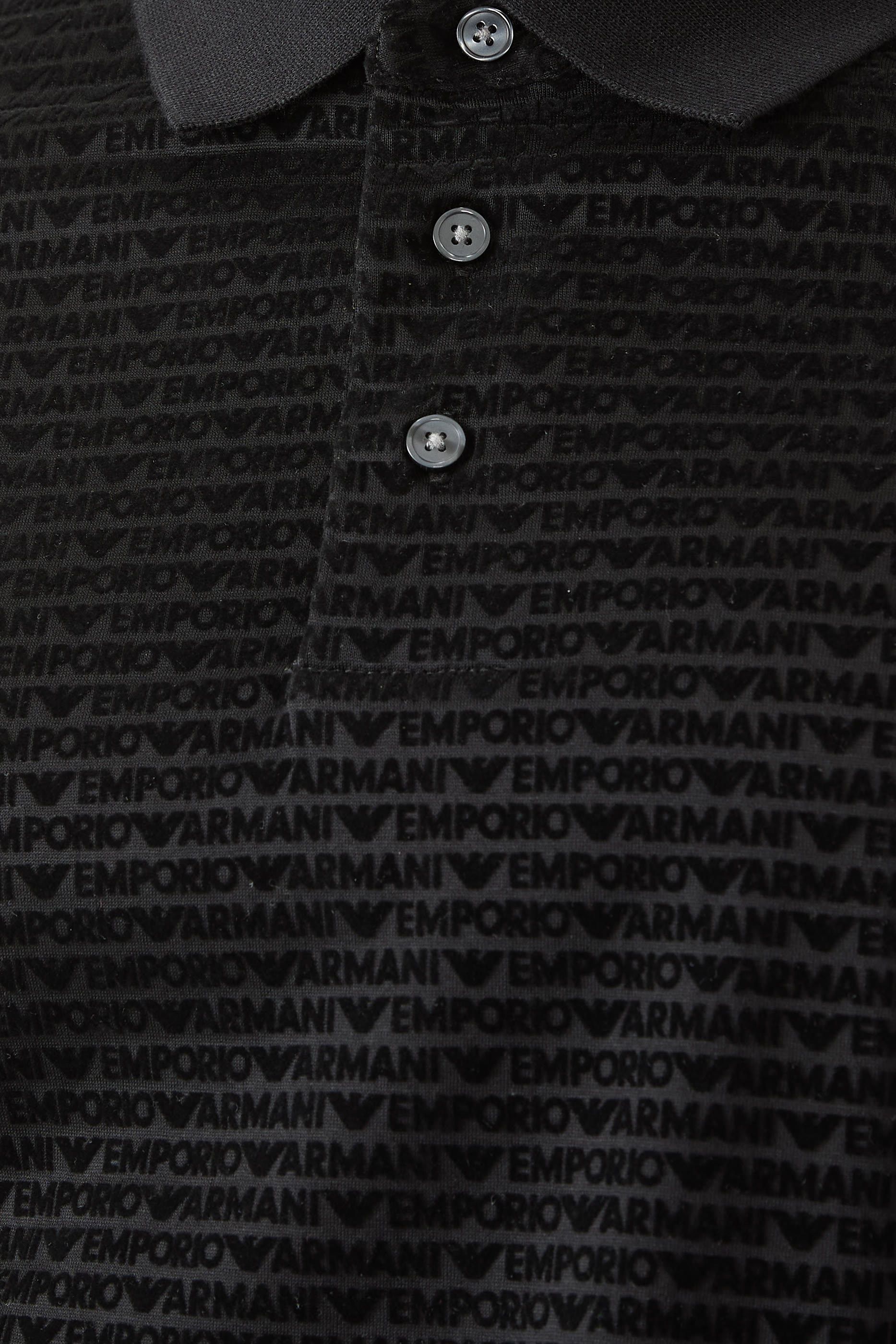 Jersey Polo Shirt with All-Over Jacquard Lettering