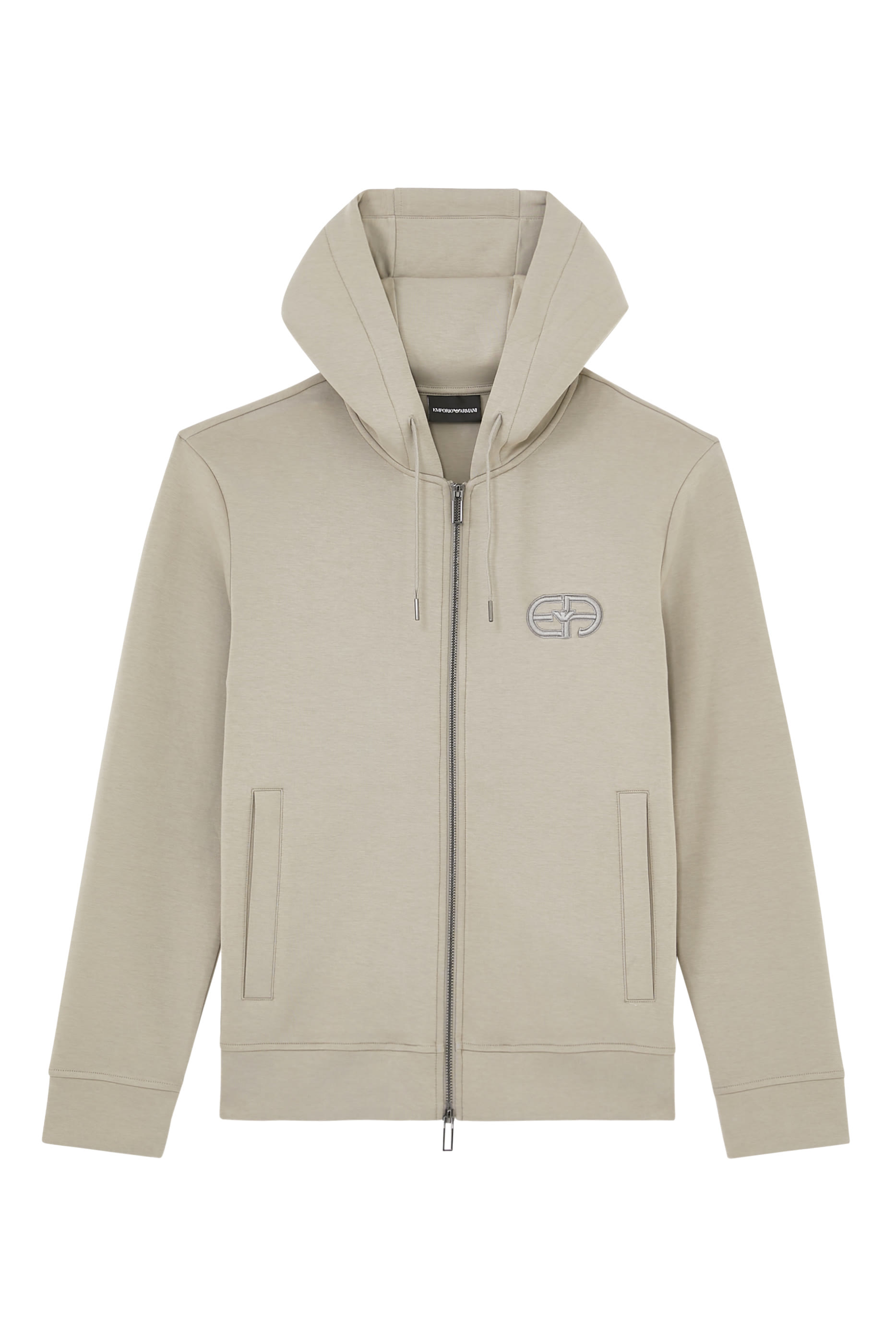 Double-Jersey Zip-Up Hooded Sweatshirt 