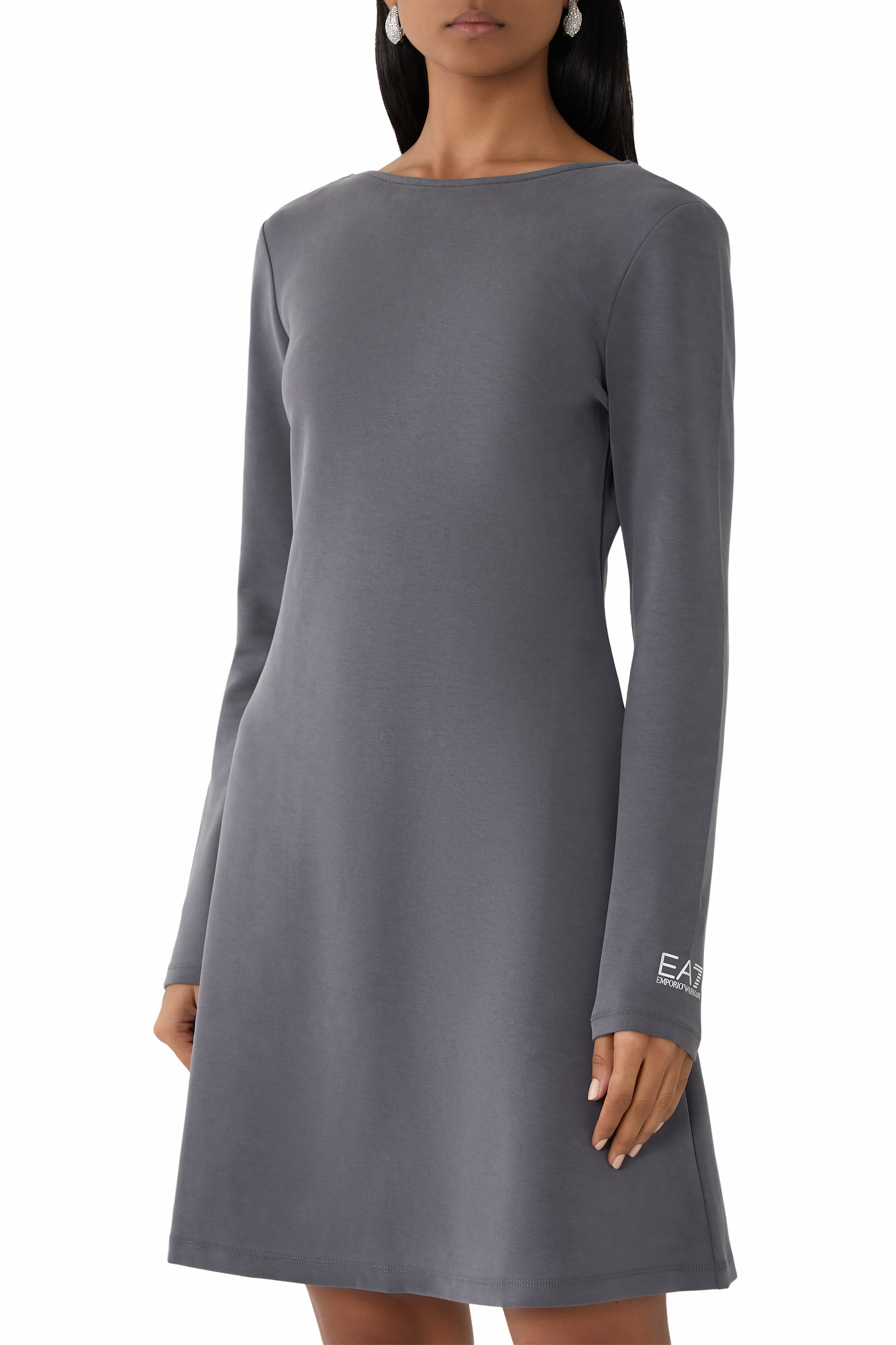  EA7 Long Sleeves Skater Dress