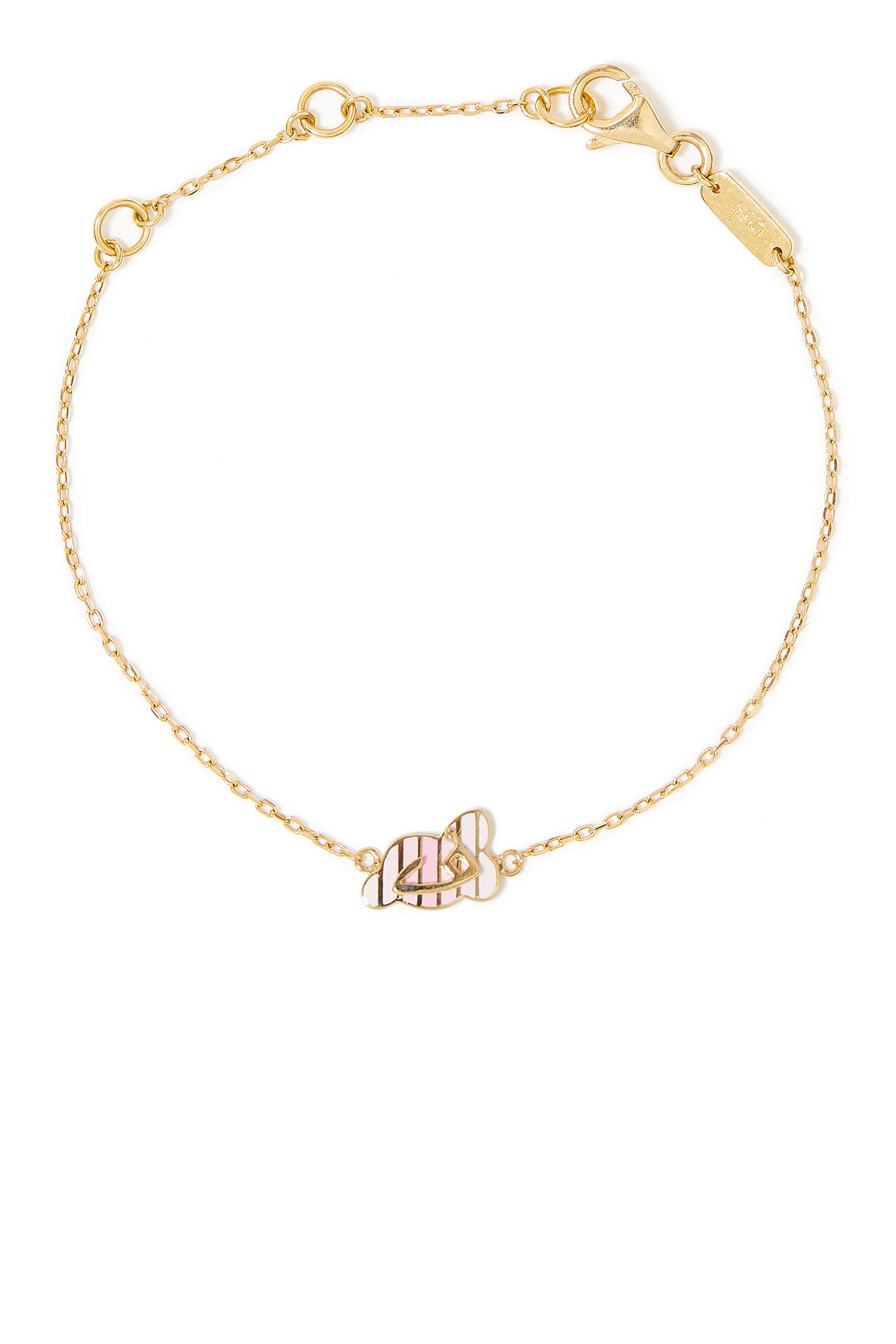Kids Tiny Bling Bracelet, 18k Yellow Gold & Enamel