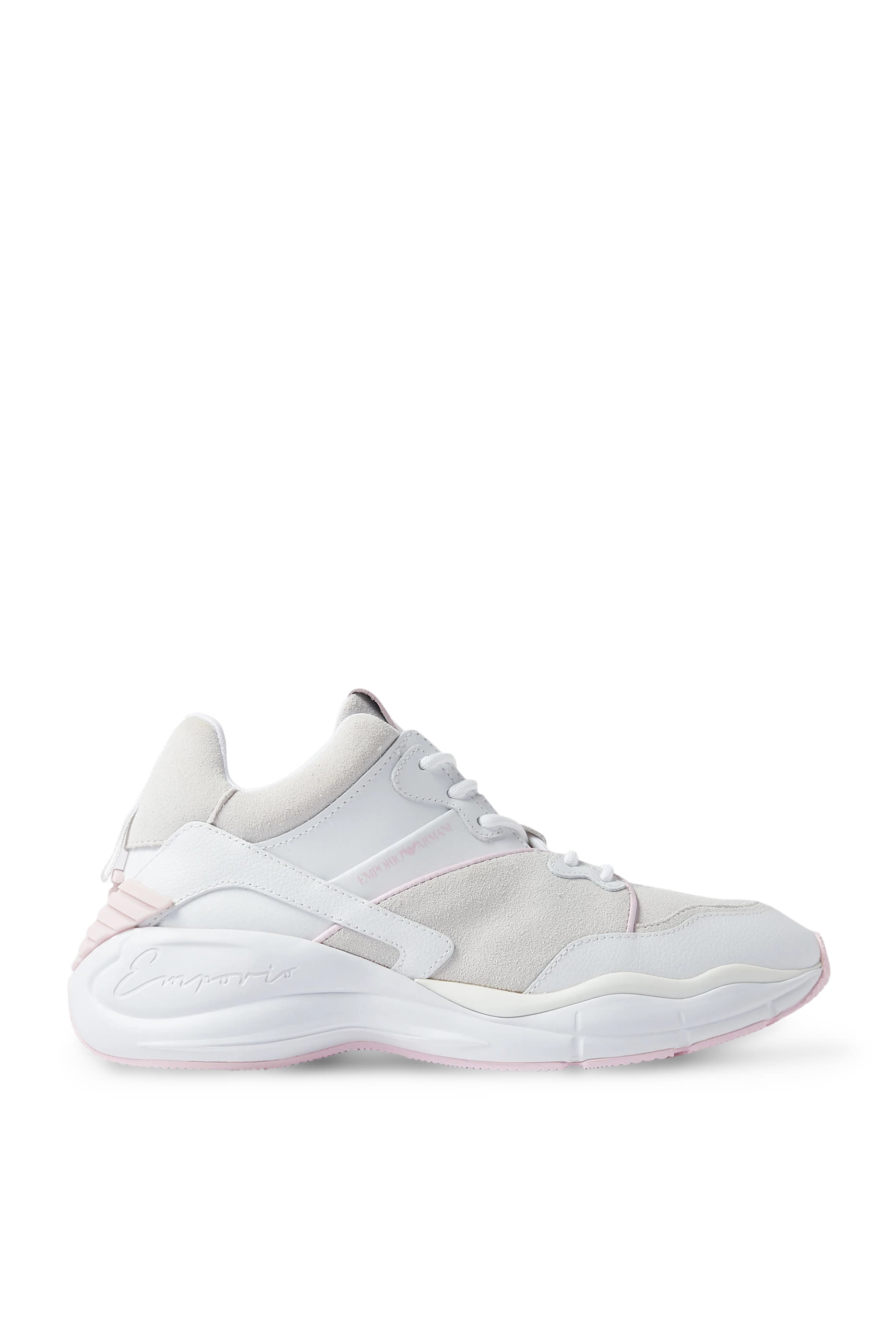 Logo Leather and Suede Sneakers