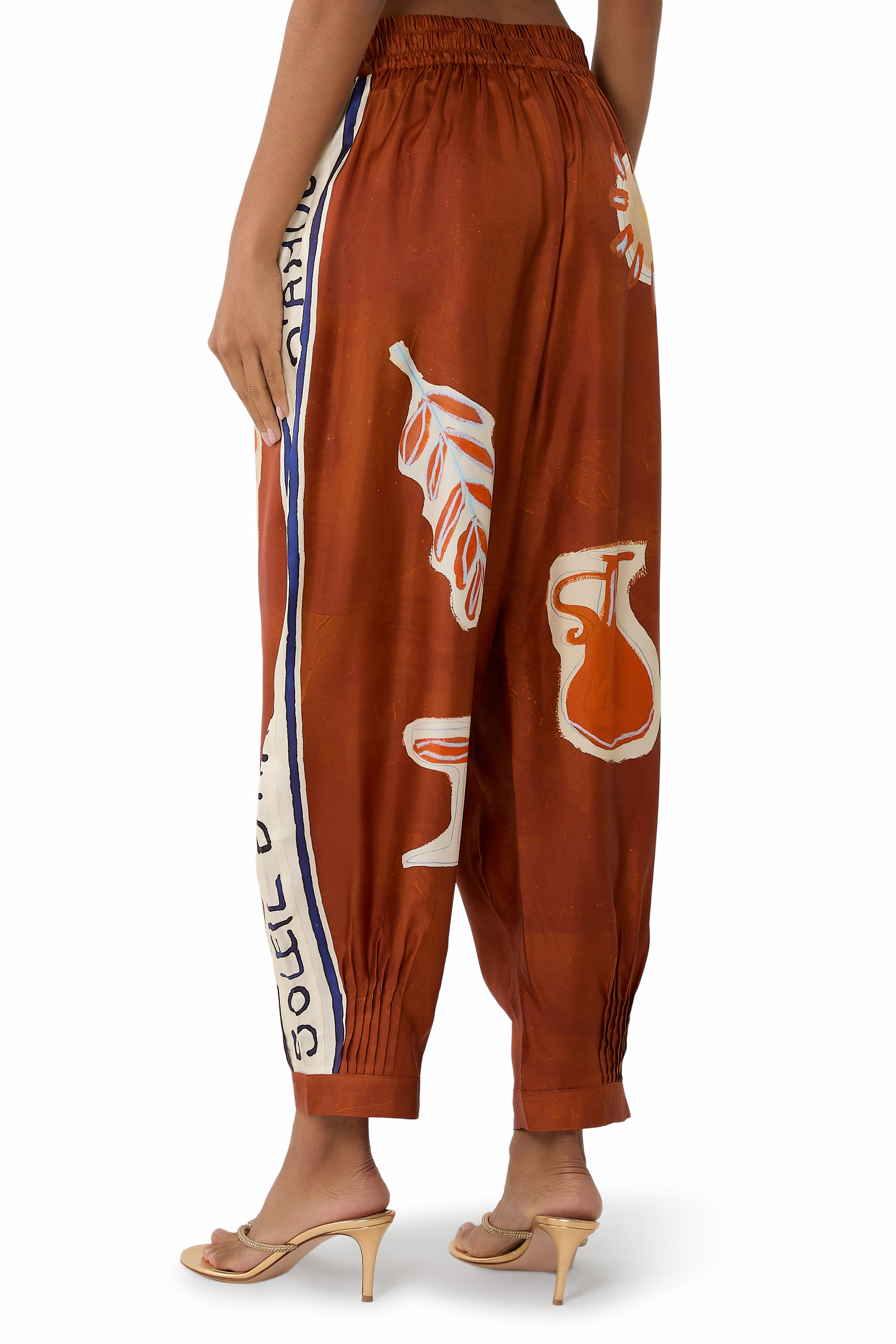 Soleil D'Amour Tapered Silk Pants