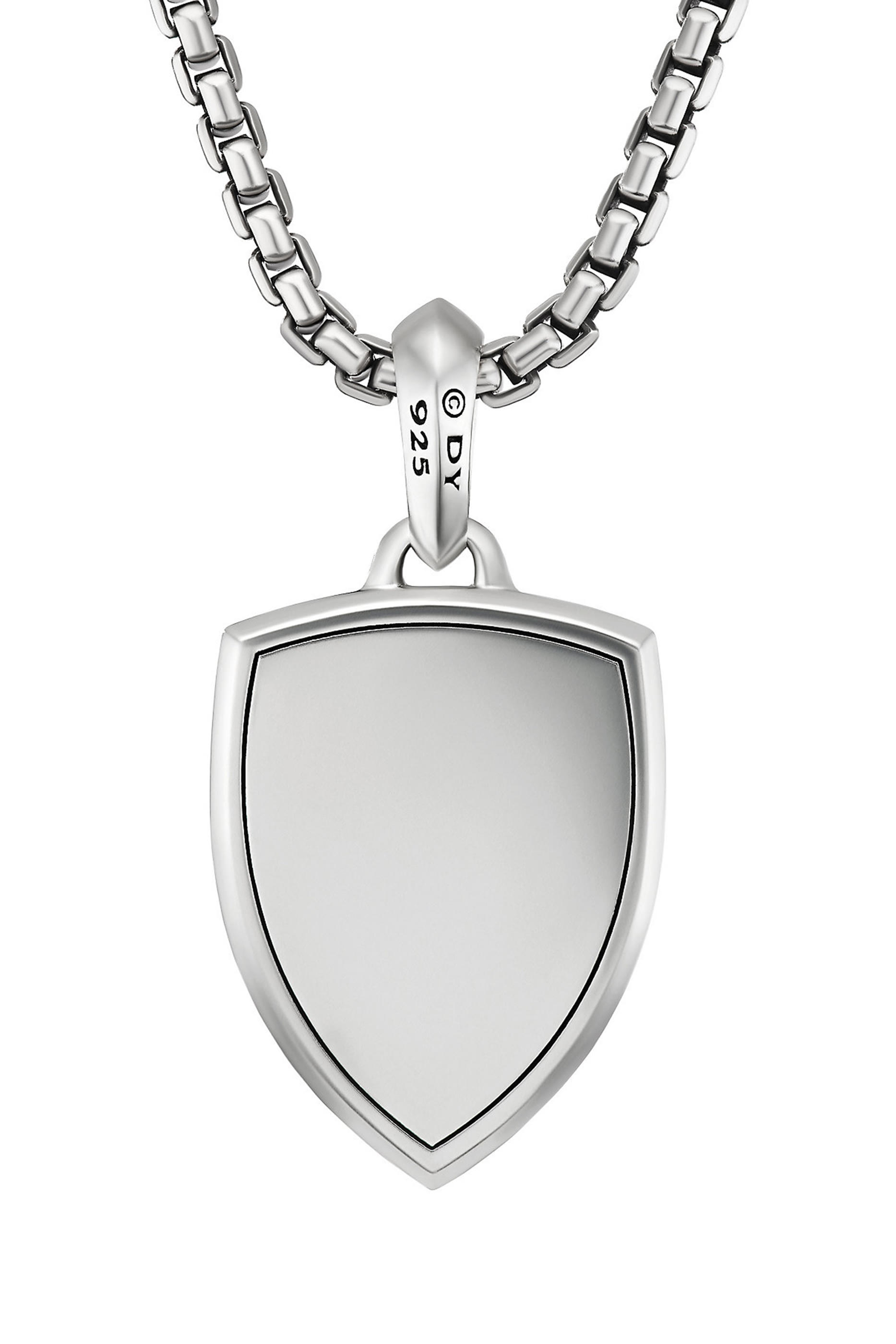 Shield Amulet, Sterling Silver, Black Onyx & Black Diamonds