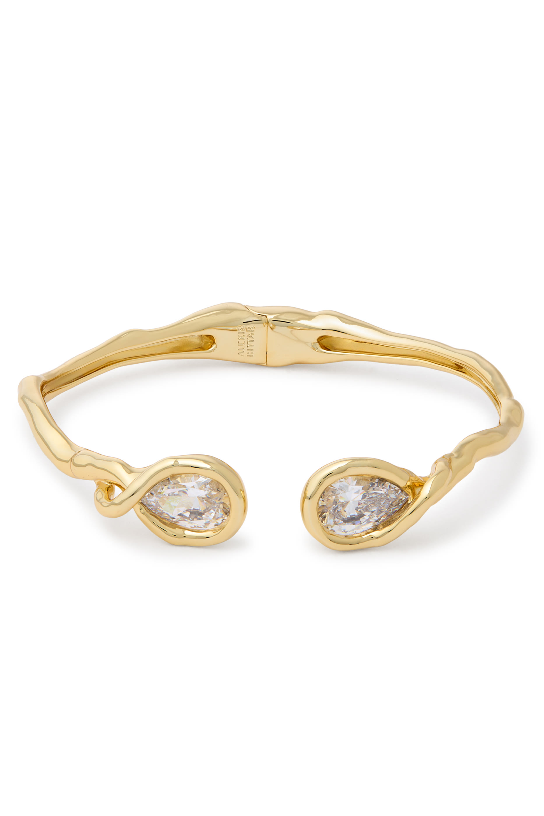 Asterales Floating Cuff Bracelet, 14k Gold Plated Brass & Cubic Zirconia