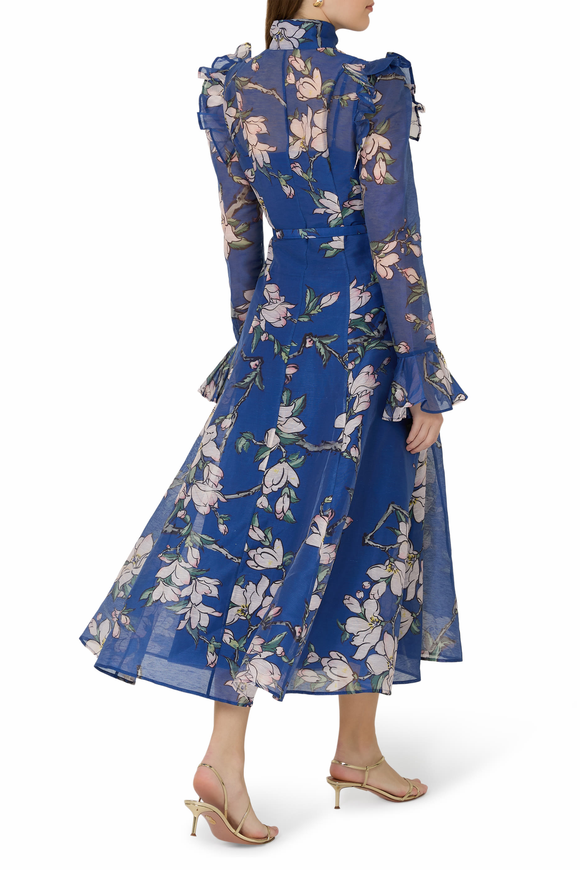 Katrina Butterfly Sleeves Midi Dress