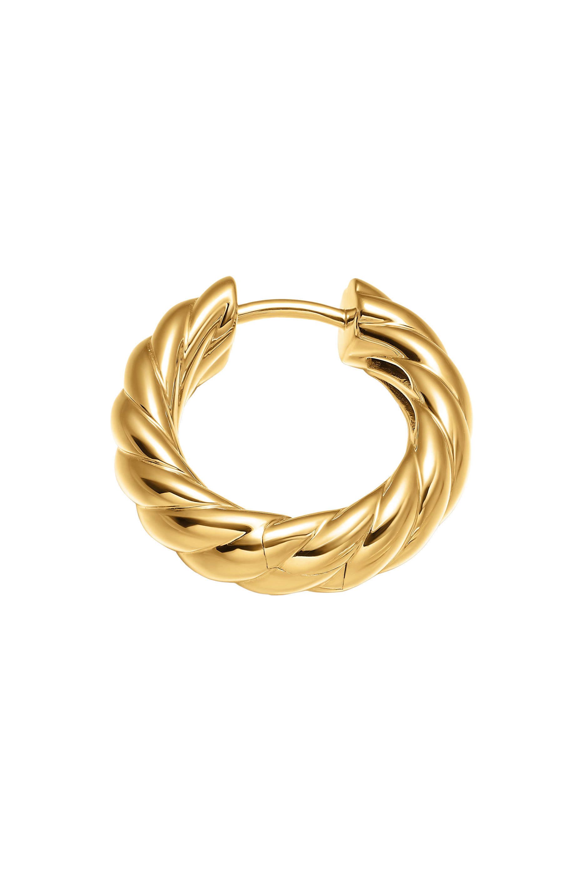 Sculpted Cable Hoop Earrings, 18K Yellow Gold