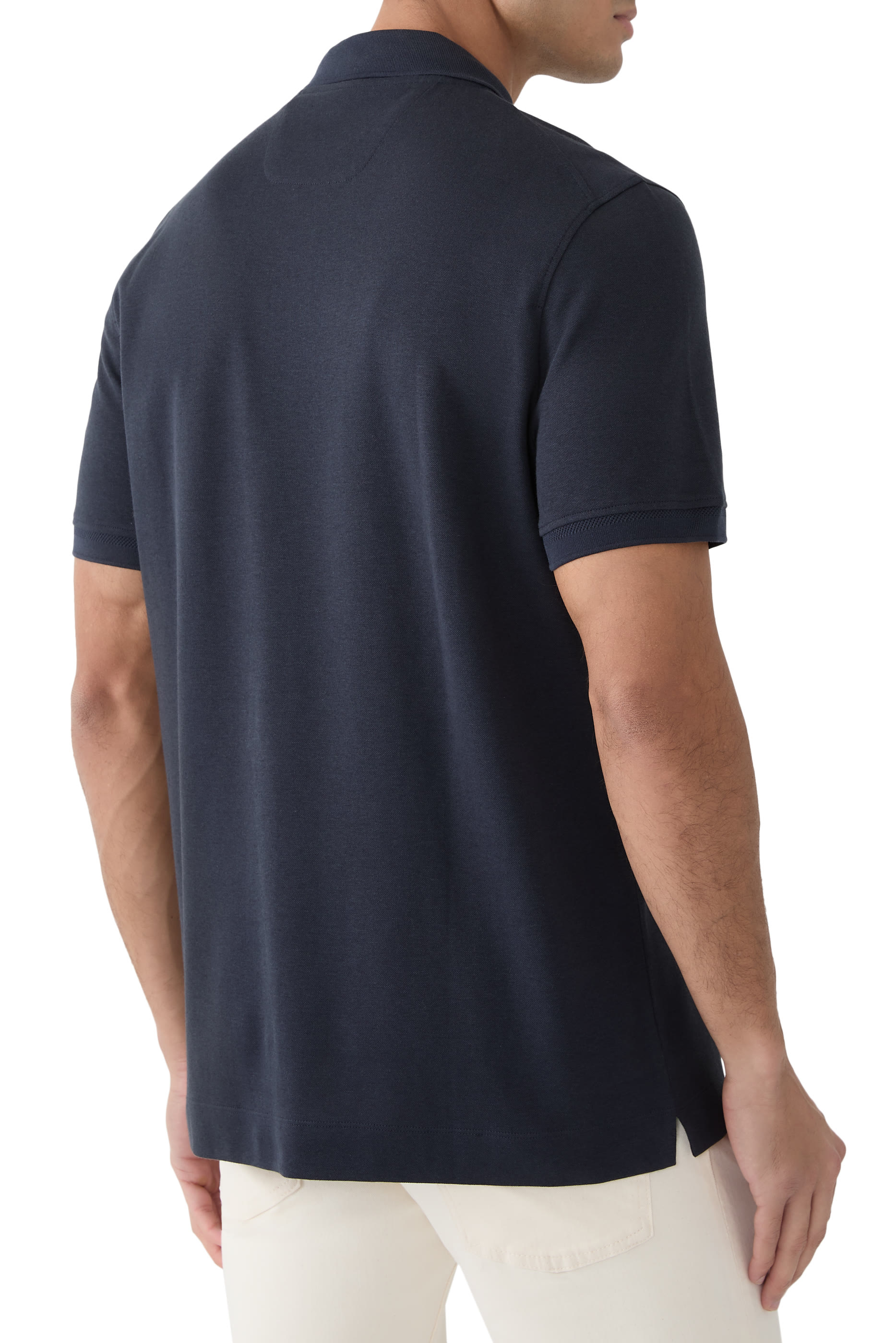 Zip-Neck Polo Shirt in Cotton and Cashmere