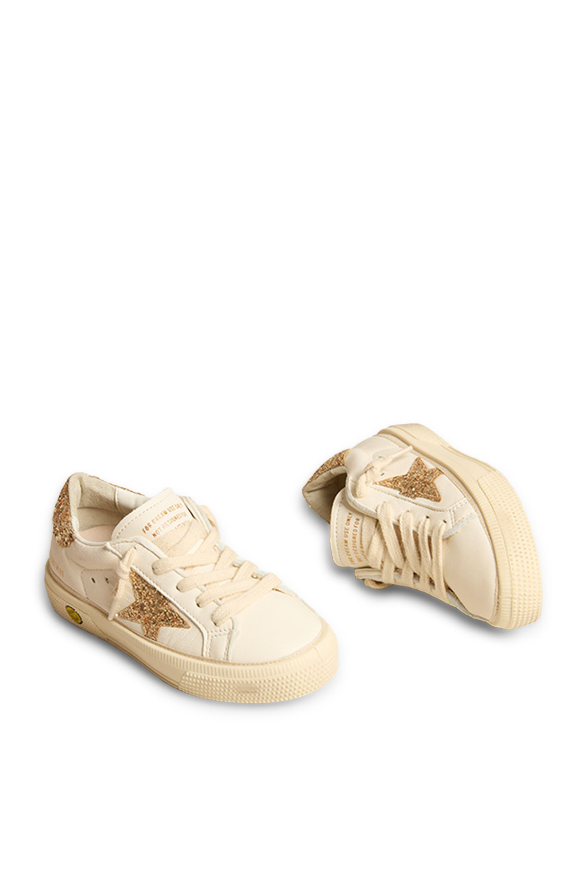 Kids May Leather Glitter Star Sneakers