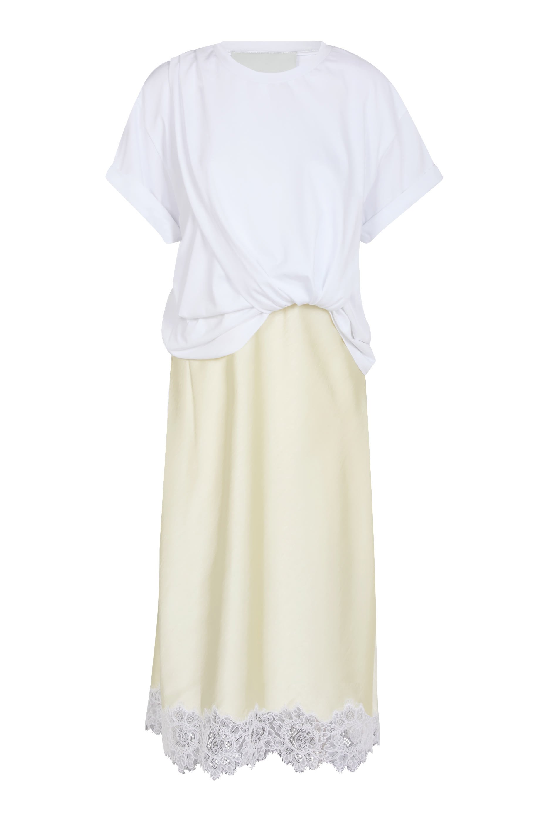 Draped T-Shirt Slip Combo Dress