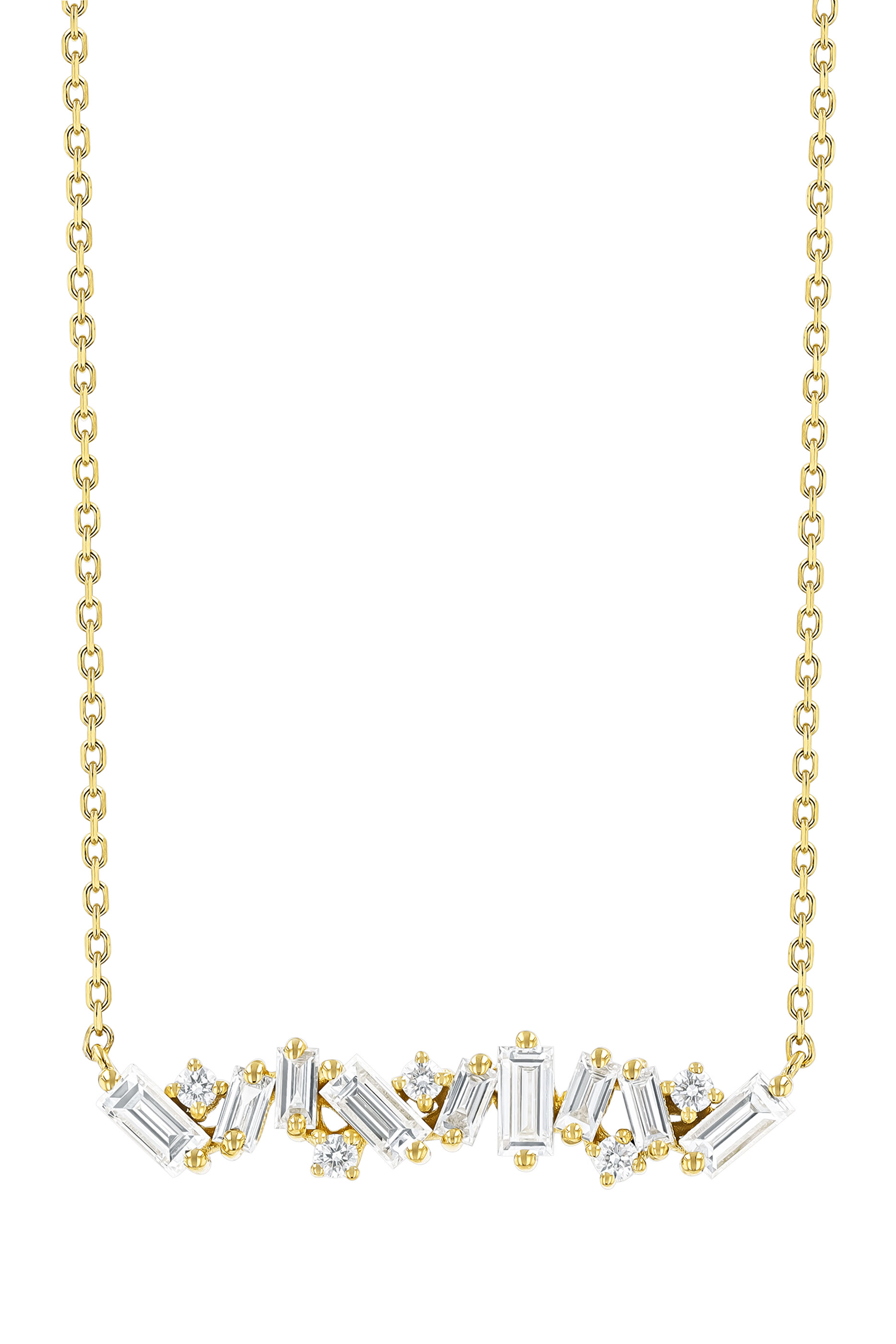 Frenzy Bar Pendant, 18k Yellow Gold & Diamonds