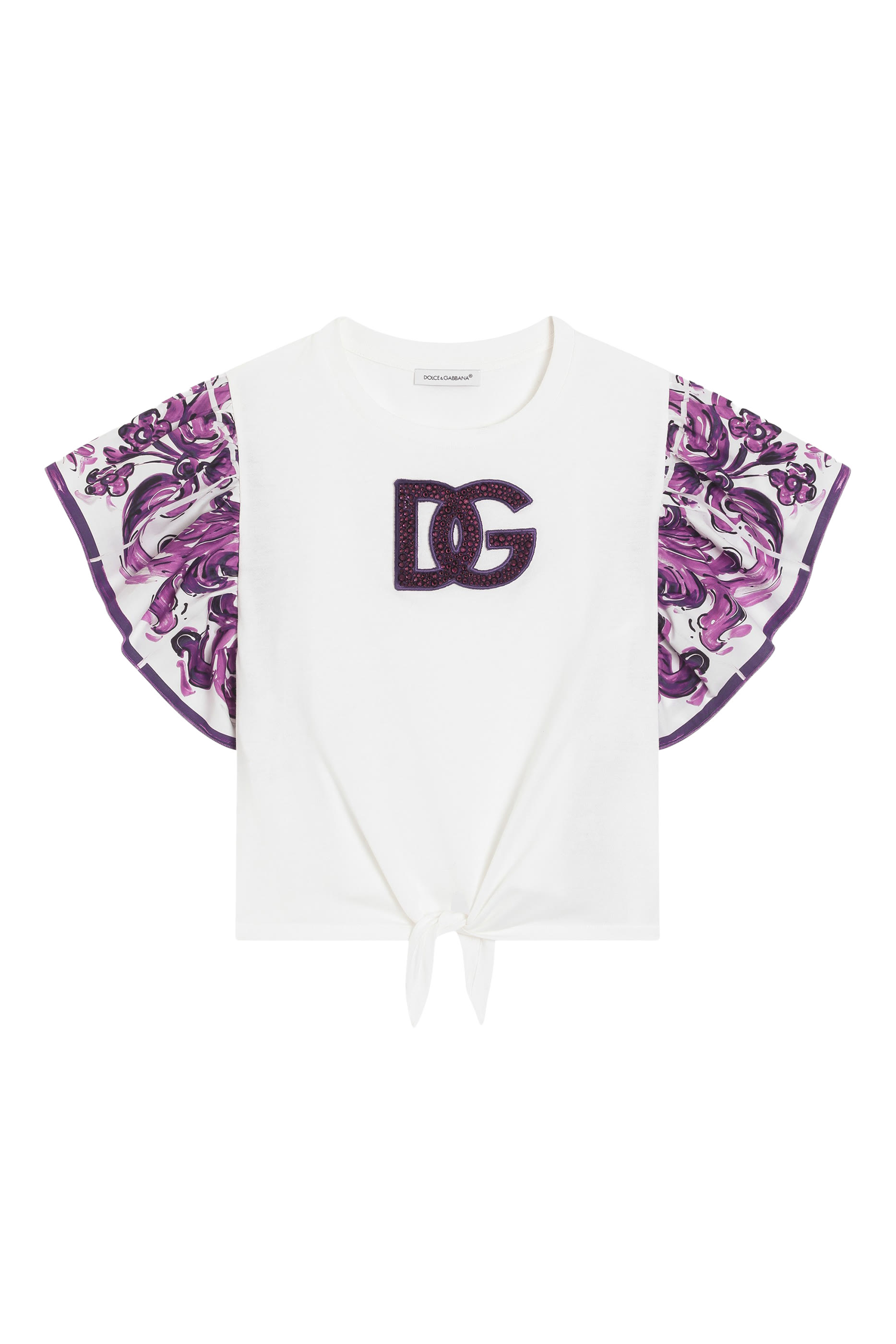 Kids  Majolica-Print Short-Sleeved Poplin T-Shirt