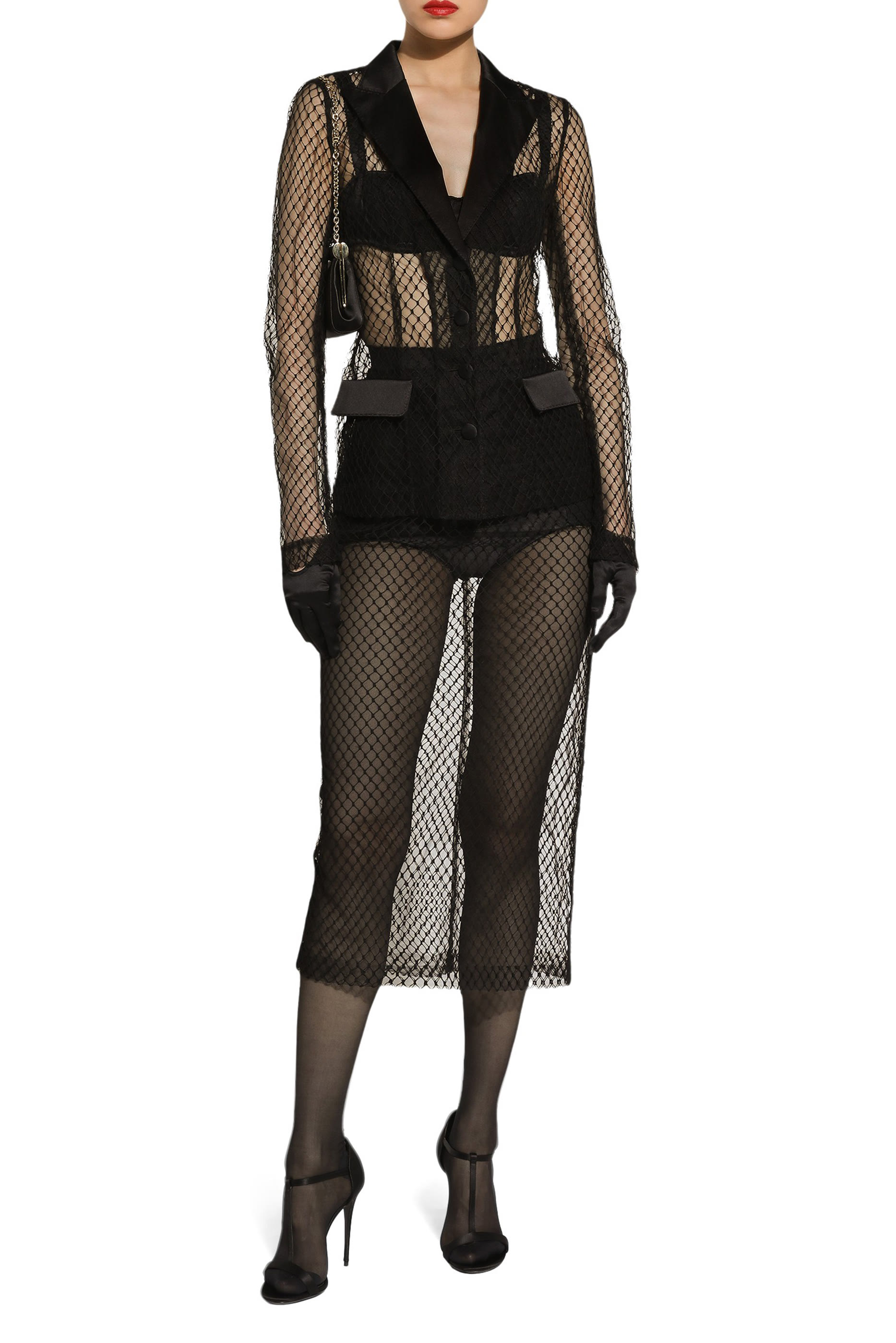 Single-Breasted Mesh Dolce Tuxedo Jacket