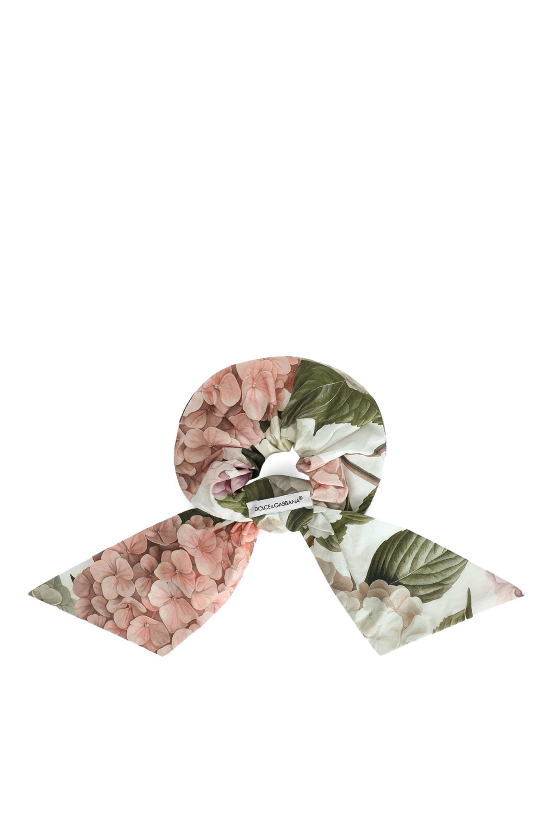 Hydrangea-Print Poplin Scrunchie