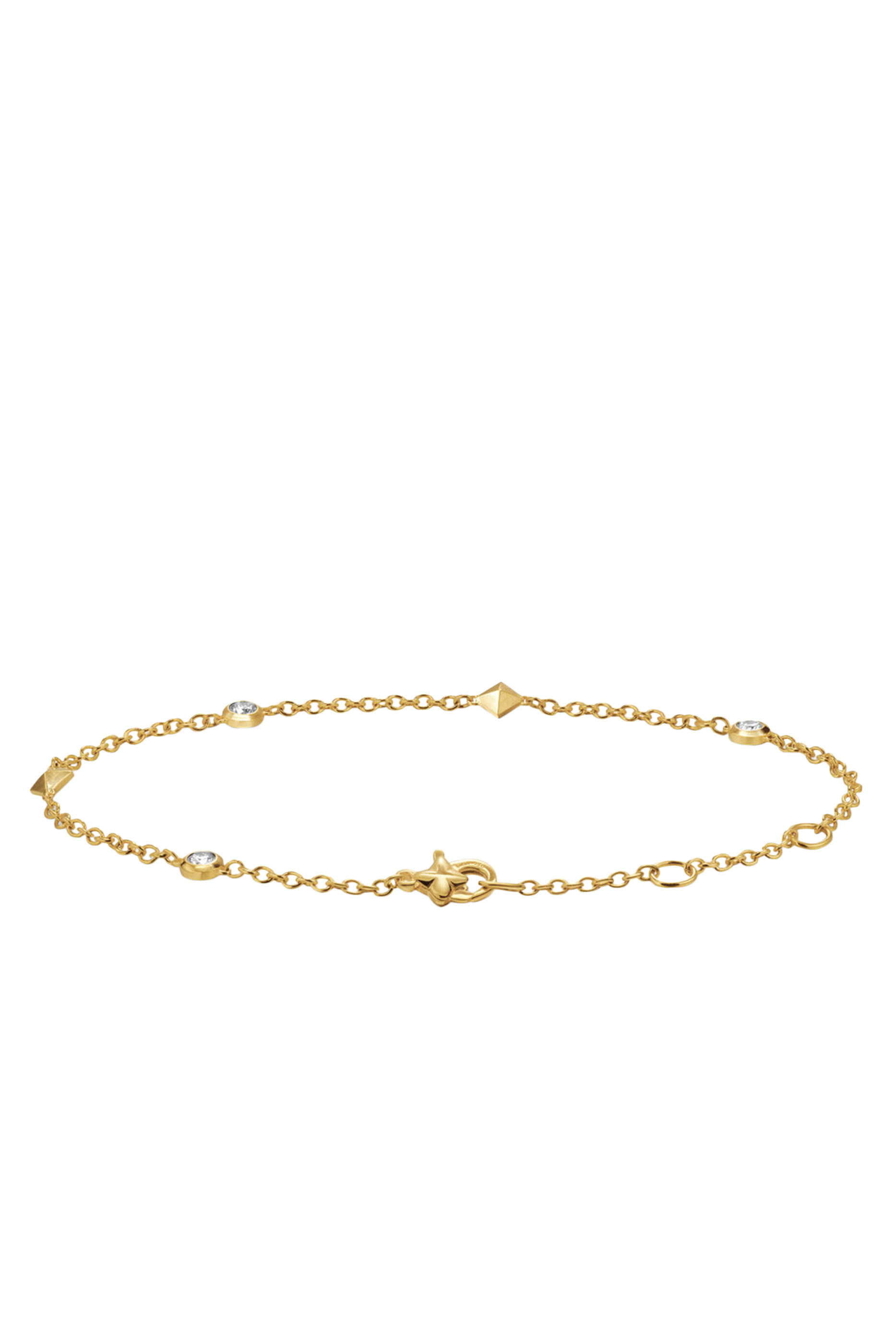 Petite Modern Renaissance Station Bracelet, 18K Yellow Gold & Diamonds