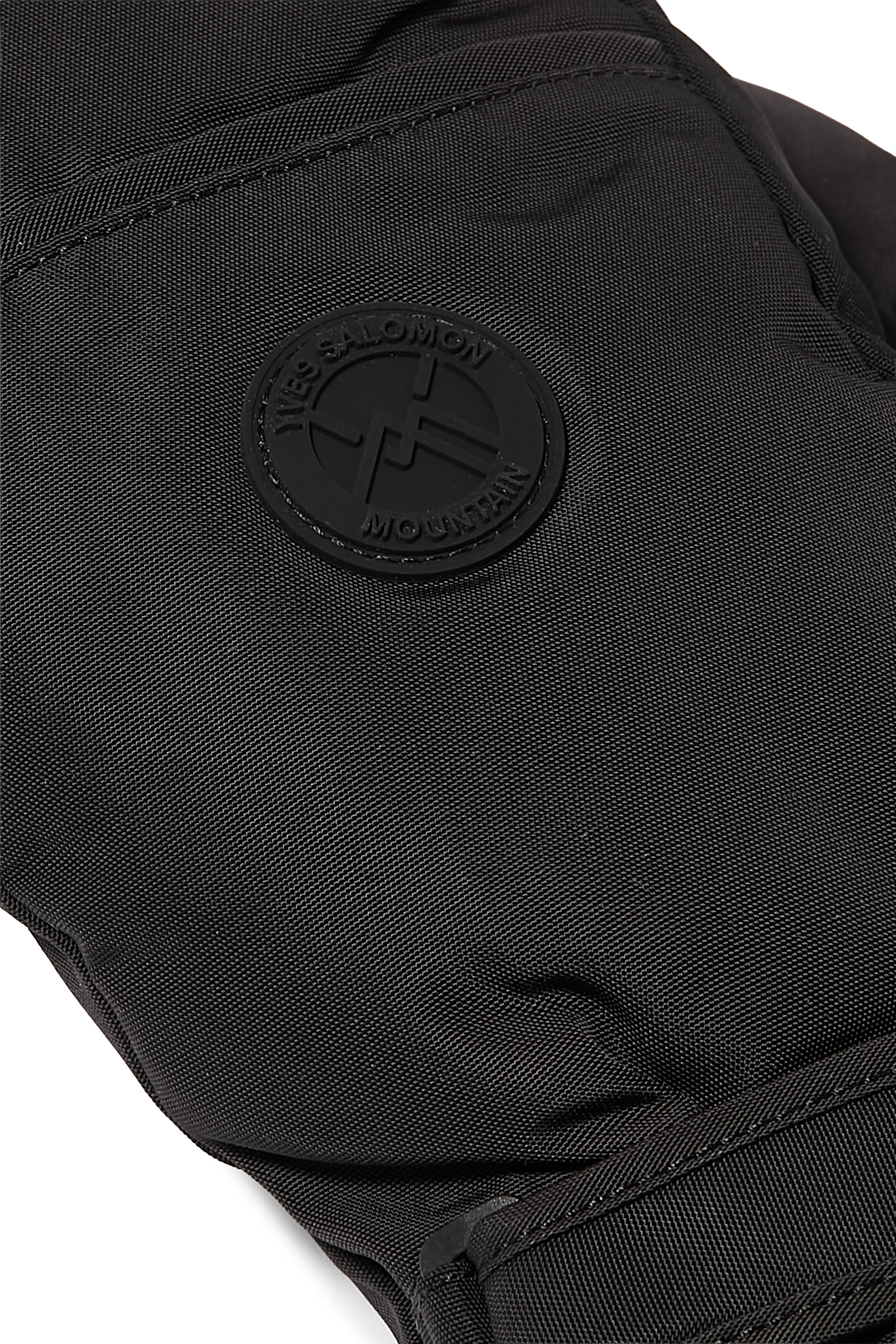 Leather-Trimmed Appliqu&eacute;d Padded Shell Ski Mittens