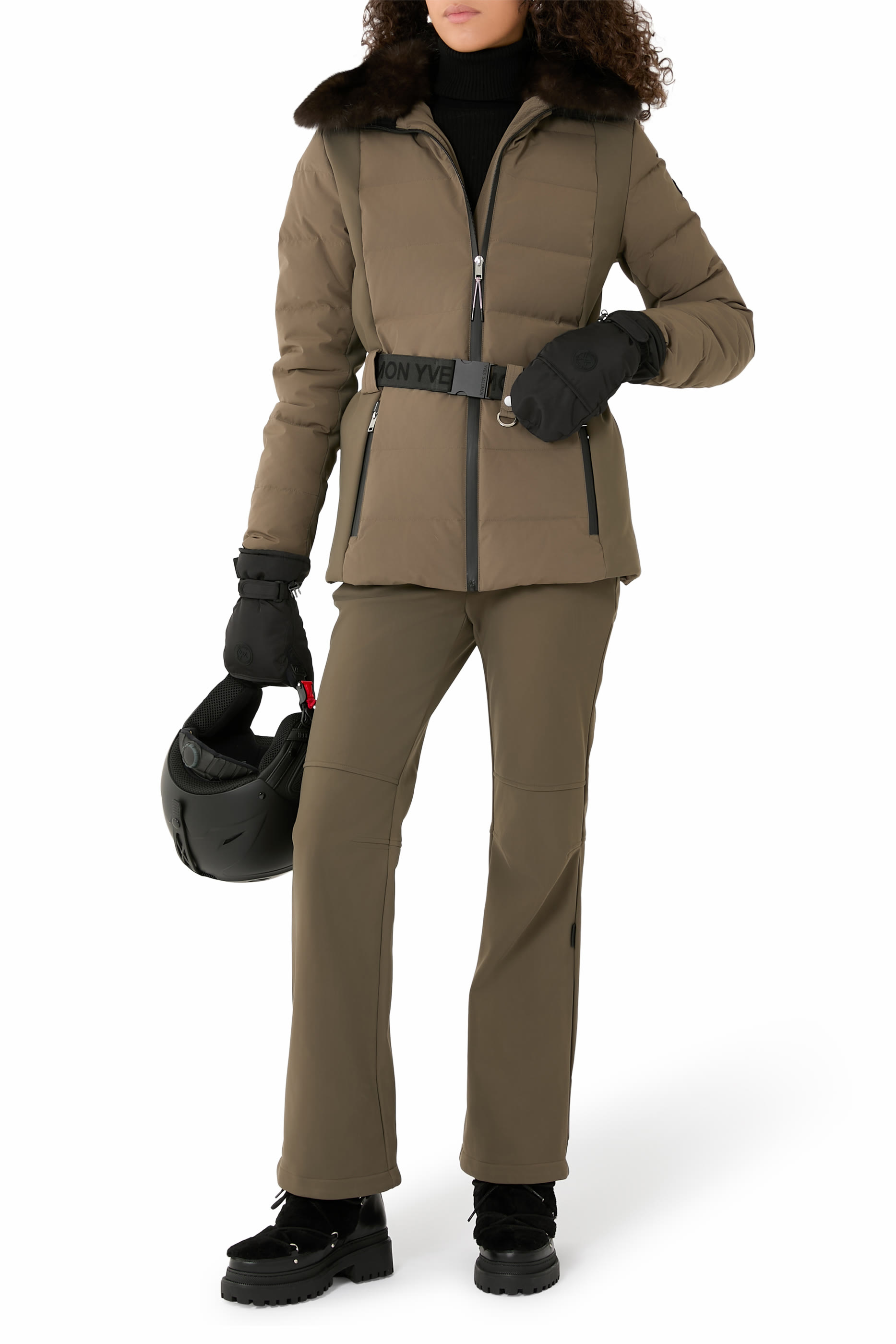 Lace-Up Mid-Length Shearling Boots